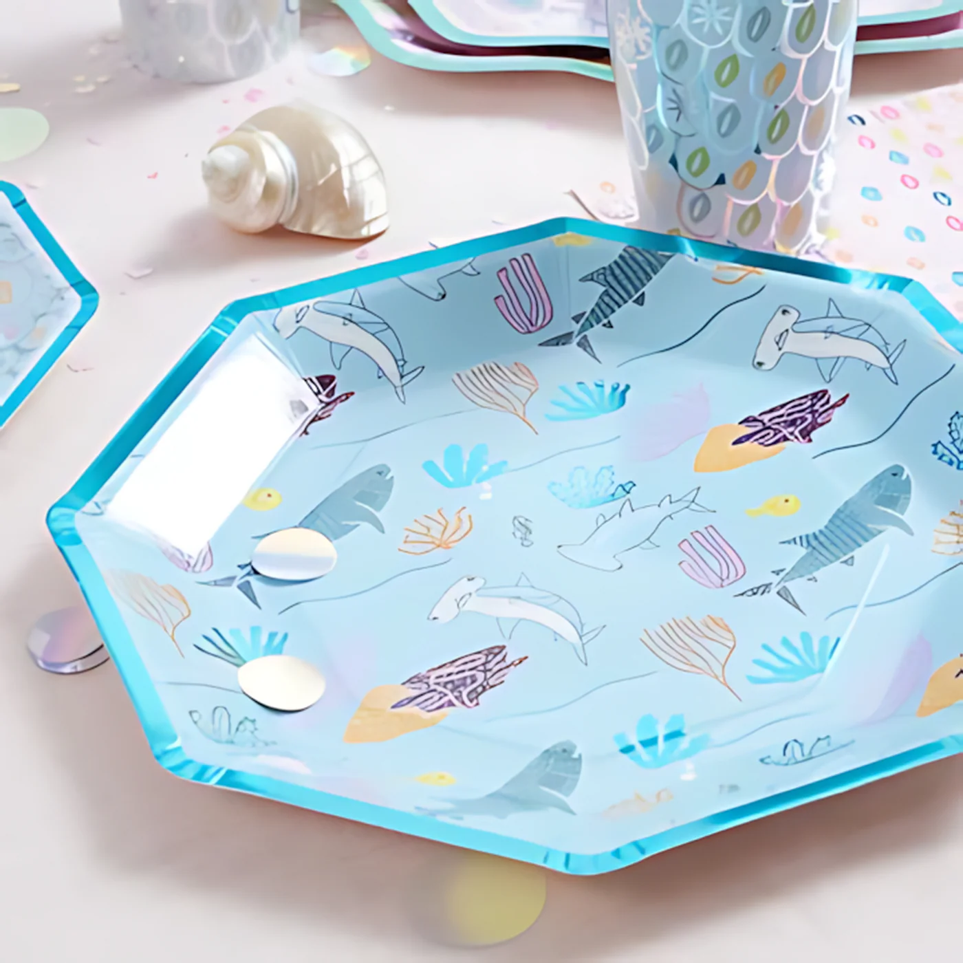 Ma Fete Sharks Dinner Plates - Set of 8 - Image 3