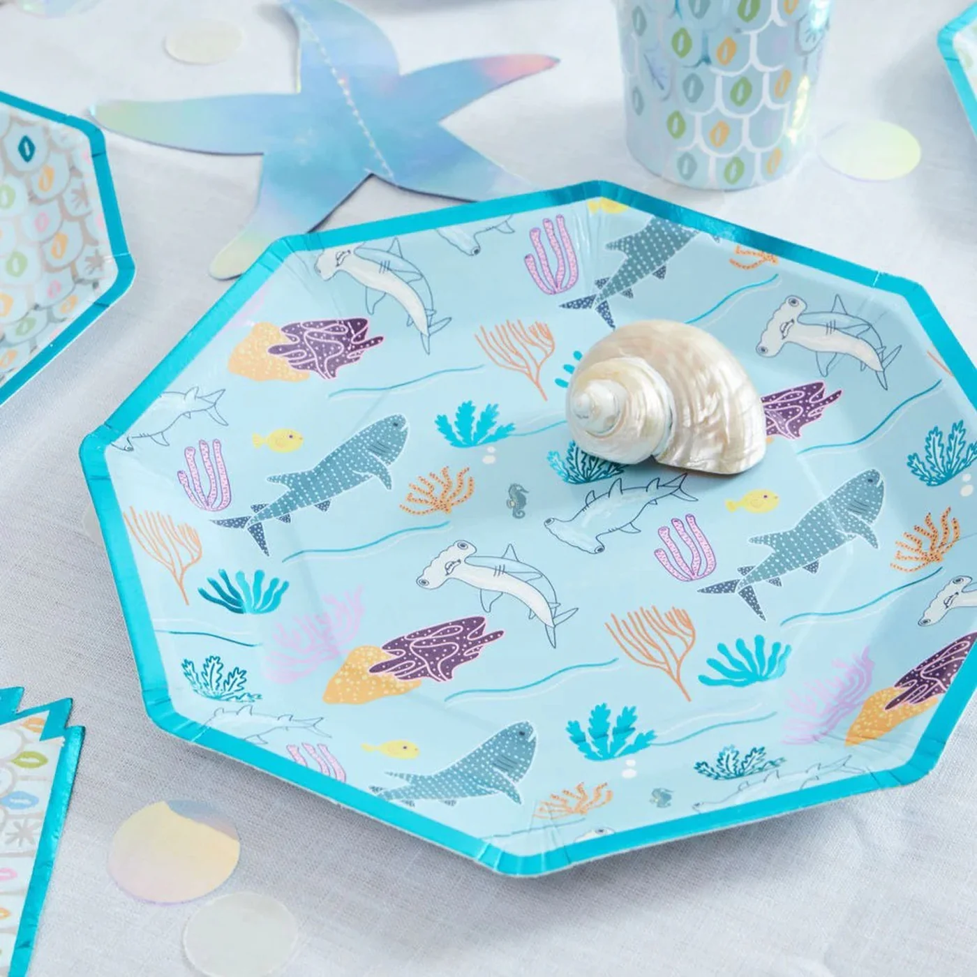 Ma Fete Sharks Dinner Plates - Set of 8 - Image 4
