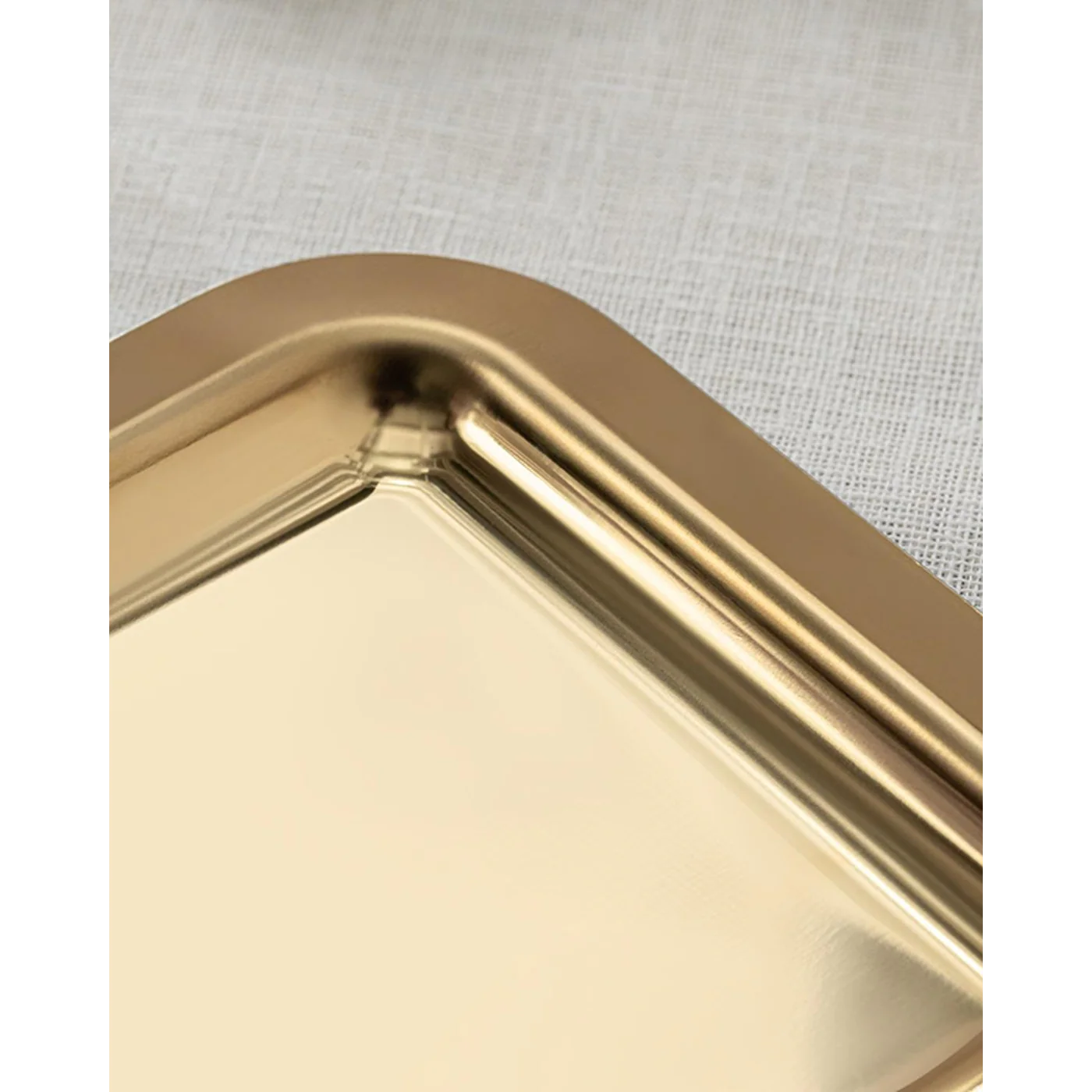 EH Living Shiny Metal Baton Tray 32x13 cm Gold - Image 2
