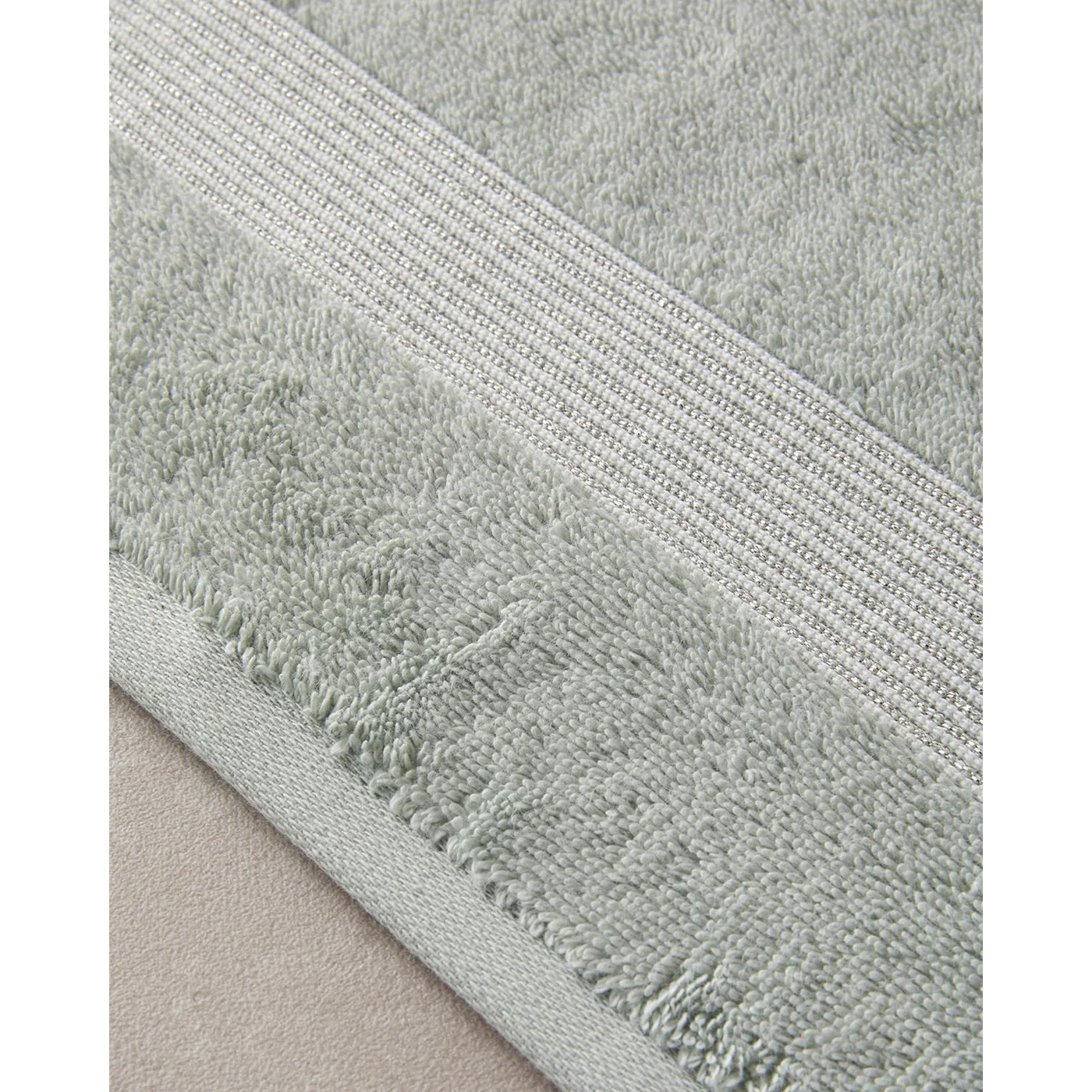 EH Living Shiny Stripe Cotton Glitter Face Towel Set 30x45+50x80 cm Sea Green - Image 3