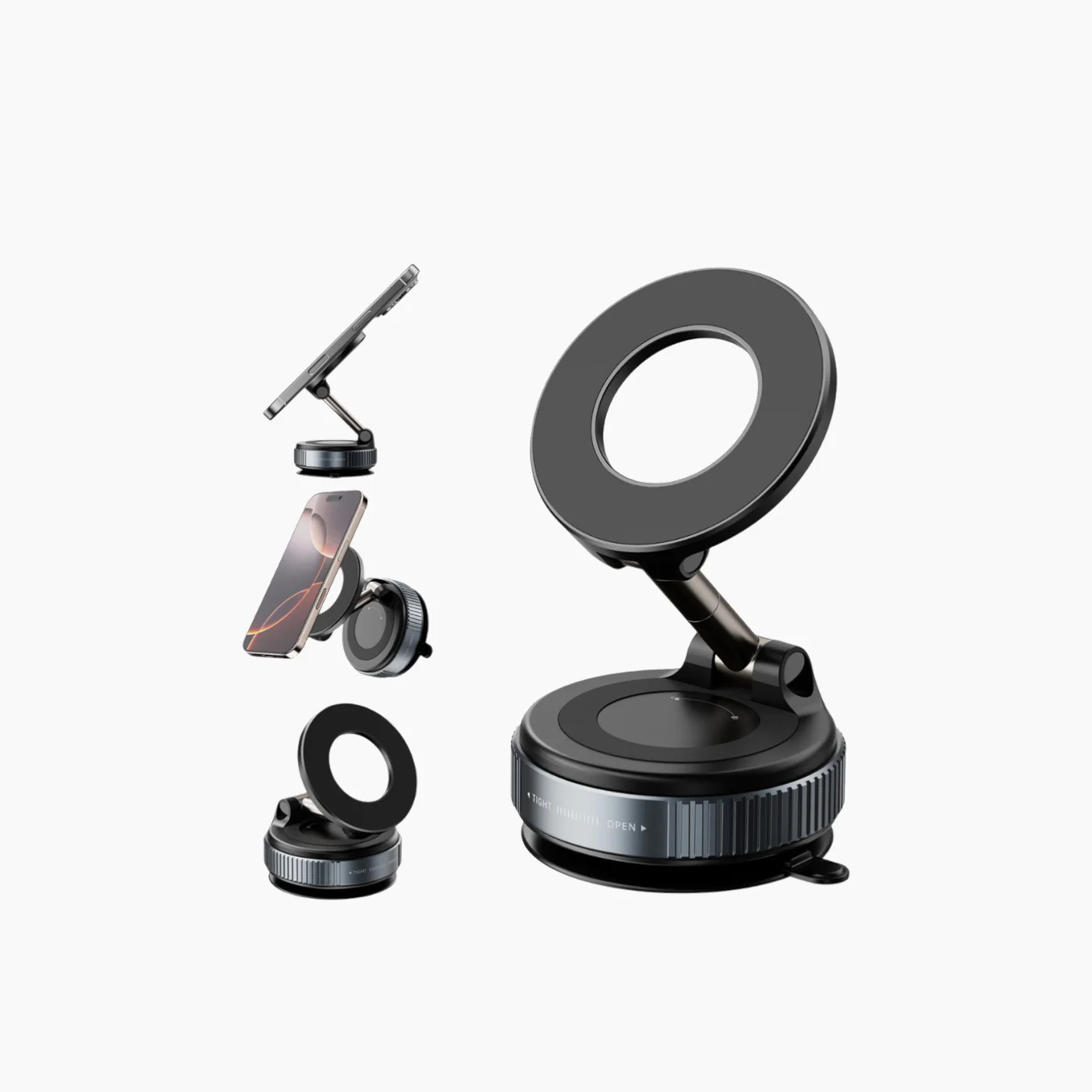 C.JO Silicone Suction Magnetic Cup Car Phone Holder Stand 360° Rotation - Image 2