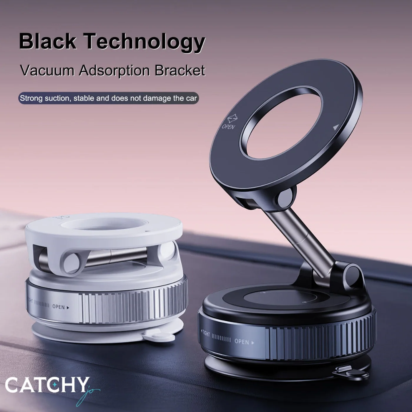 C.JO Silicone Suction Magnetic Cup Car Phone Holder Stand 360° Rotation - Image 4