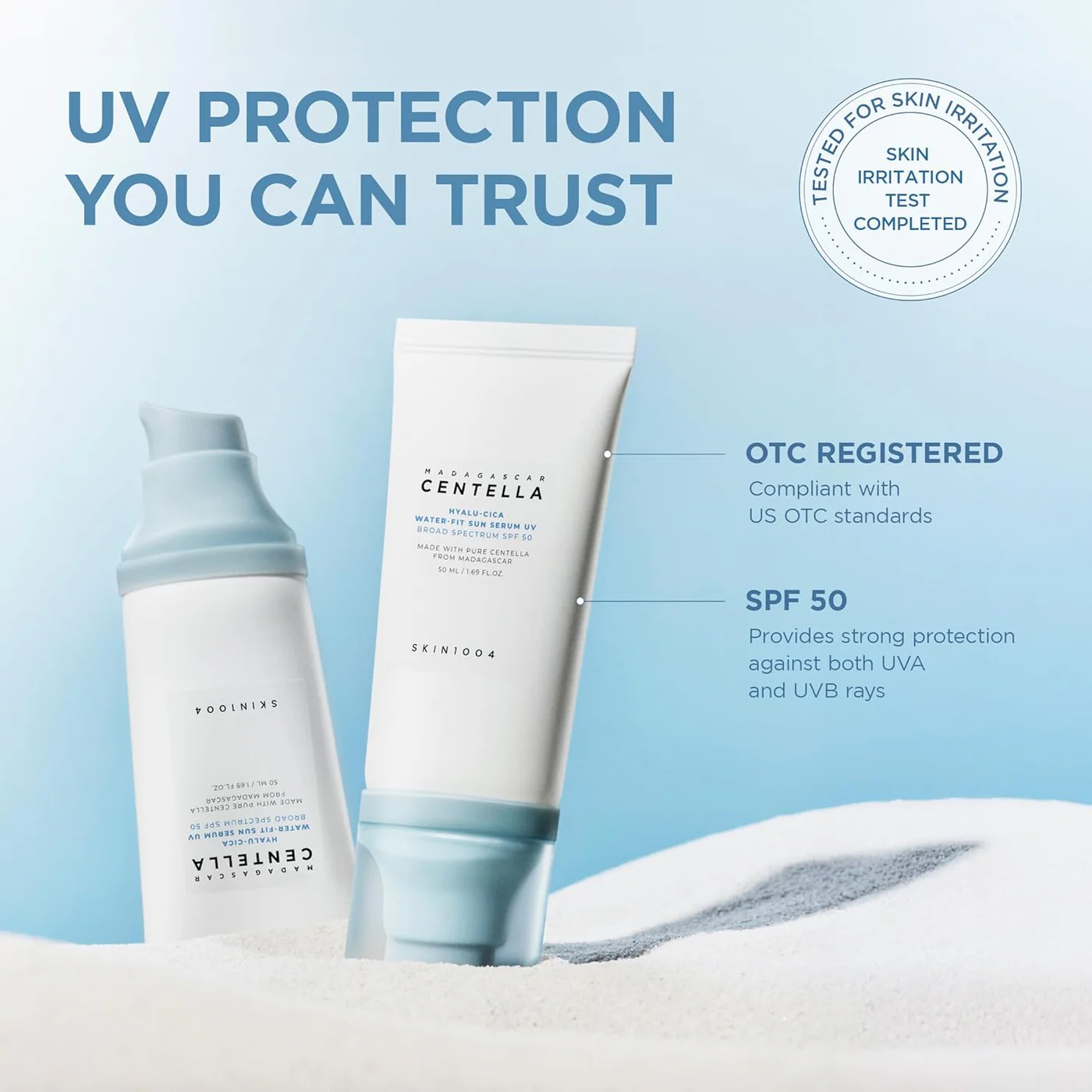 SKIN1004 Madagascar Centella Hyalu-Cica Water-Fit Sun Serum Sunscreen - Image 3