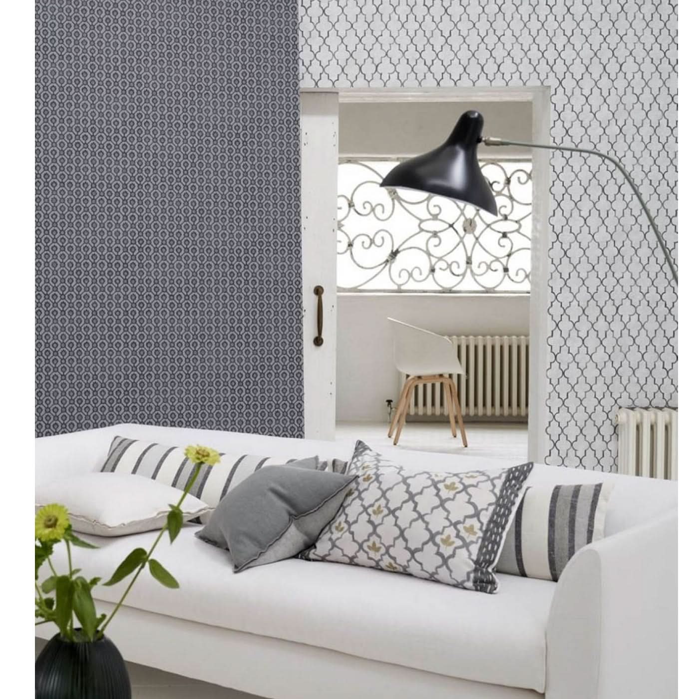 Designers Guild Slate Pergola Trellis Cushion - Image 2