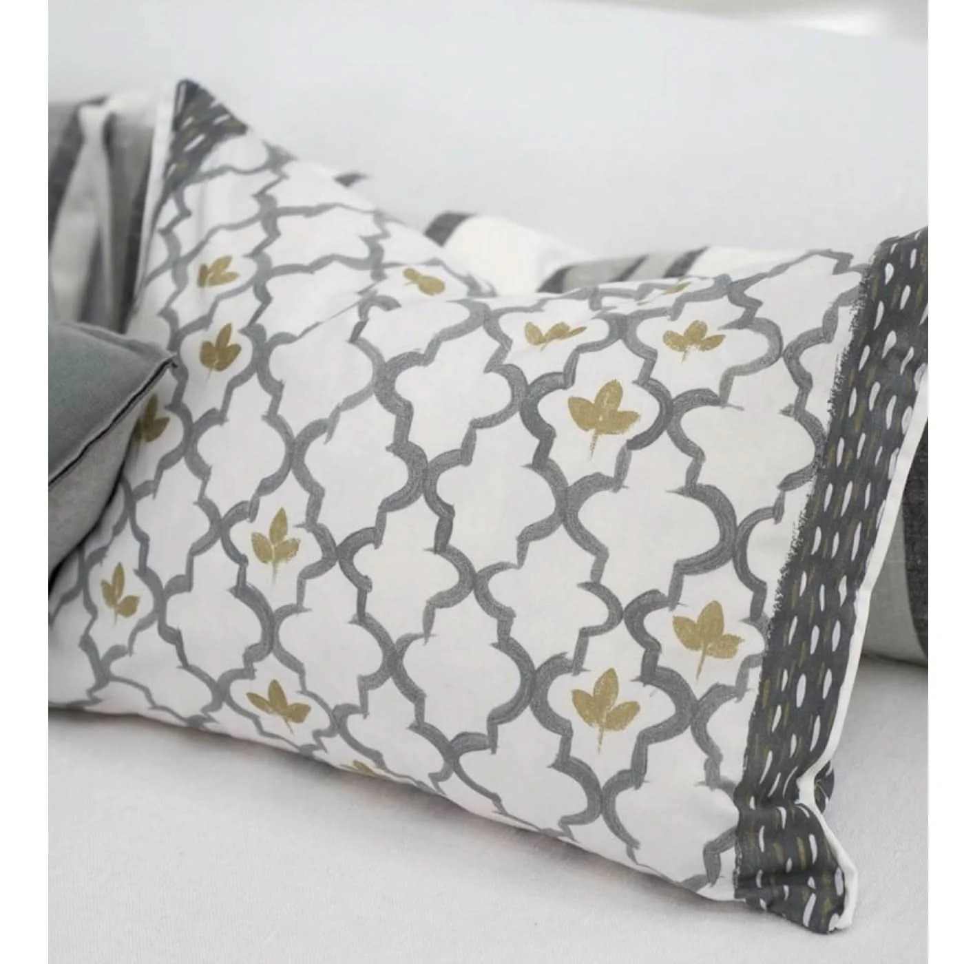 Designers Guild Slate Pergola Trellis Cushion - Image 3