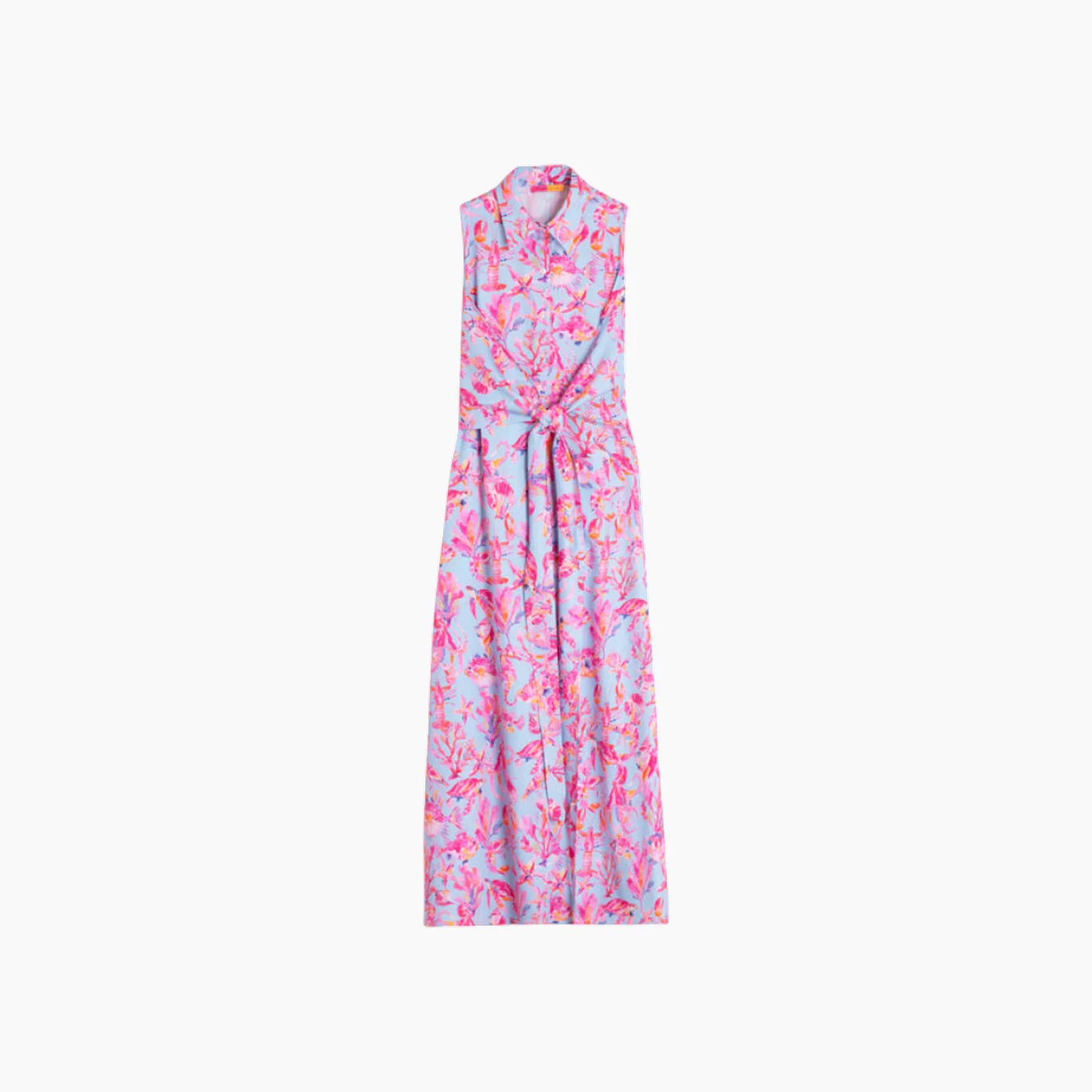 Vilagallo Sleeveless tie dress under the sea print