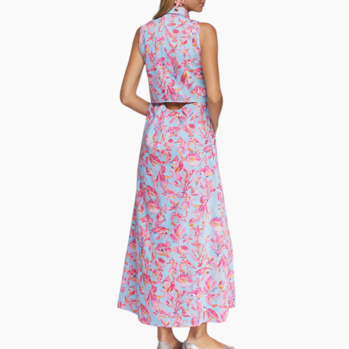 Vilagallo Sleeveless tie dress under the sea print - Image 3