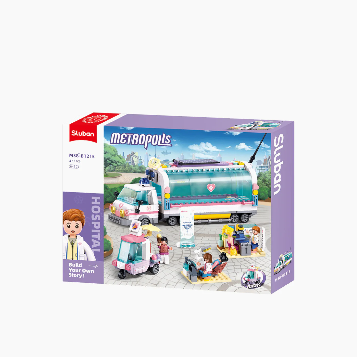 Sluban Metropolis Doctor Mobile Nursing Car Building Set - Image 3