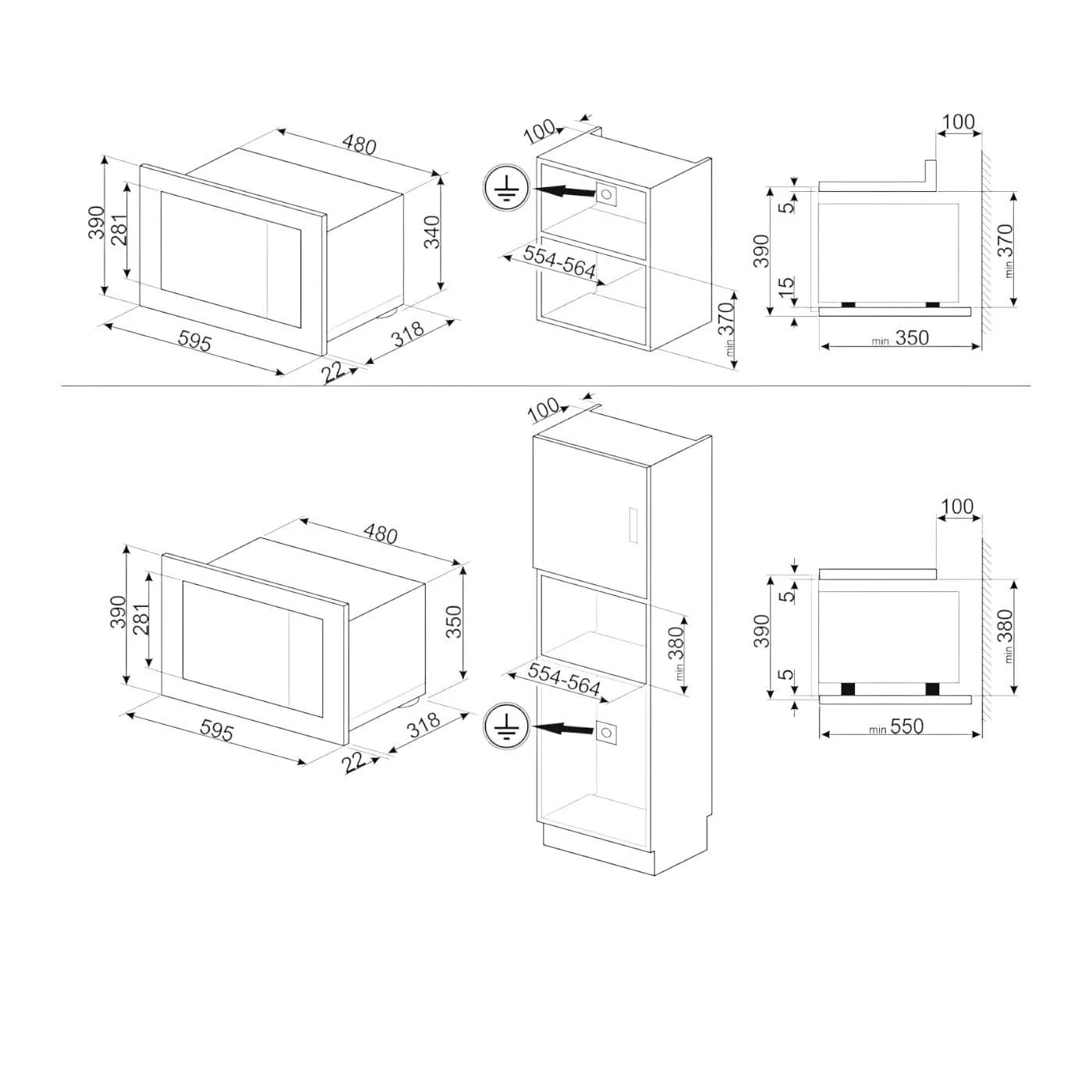 Smeg Linea Aesthetic Built-In Microwave - Image 2