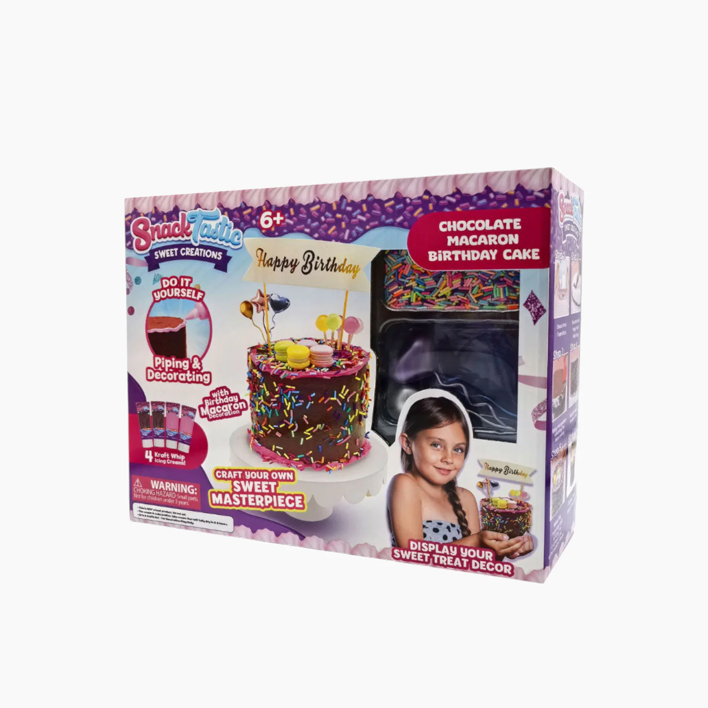 Snack Tastic Chocolate Macaron Birthday Cake - Image 2