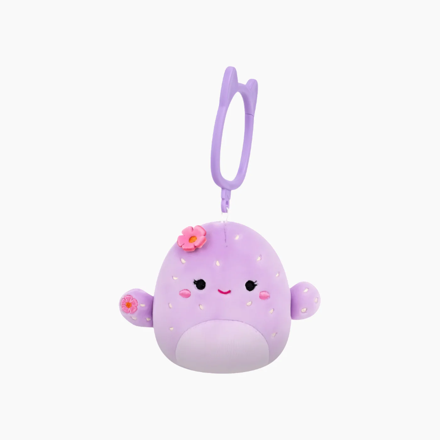 JAZWARES Squishmallows- Clip-On Little Plush 3.5" Adrienne the Purple Barrel Cactus - Image 2