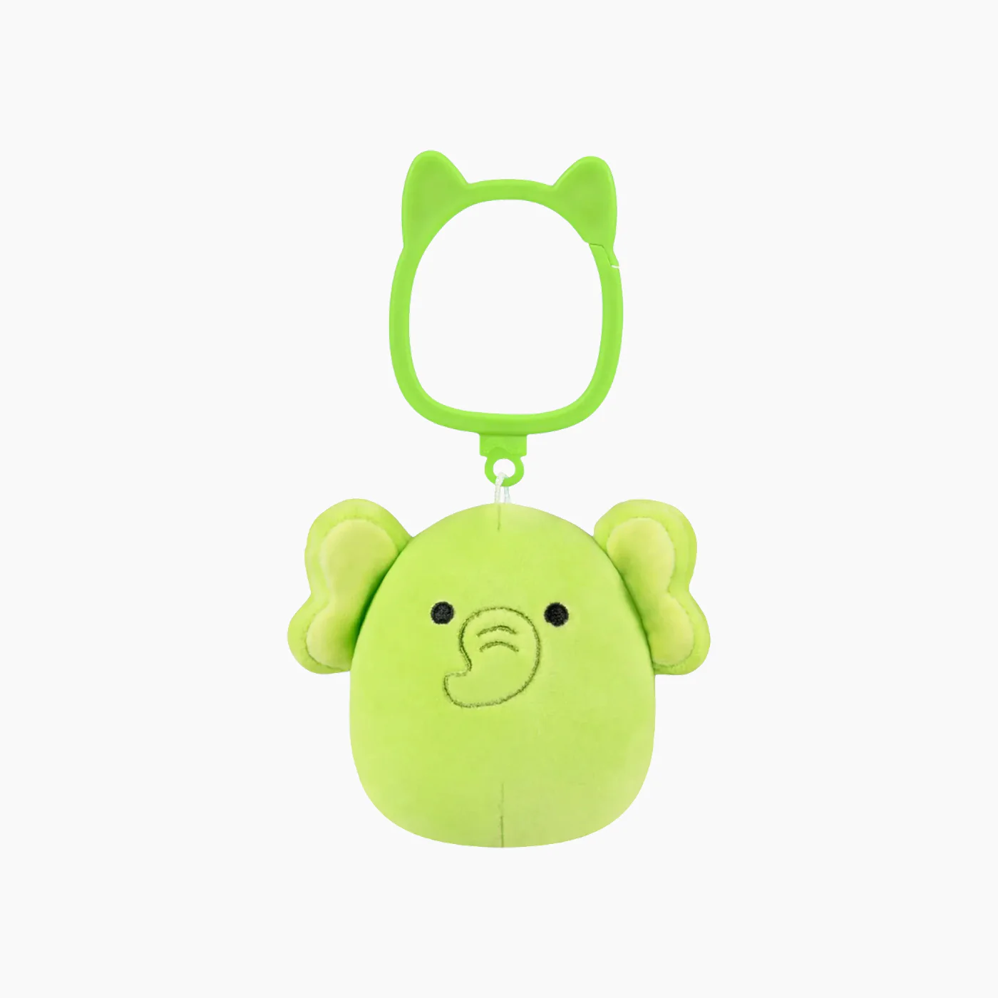 JAZWARES Squishmallows- Clip-On Little Plush 3.5" Franky the Lime Green Elephant