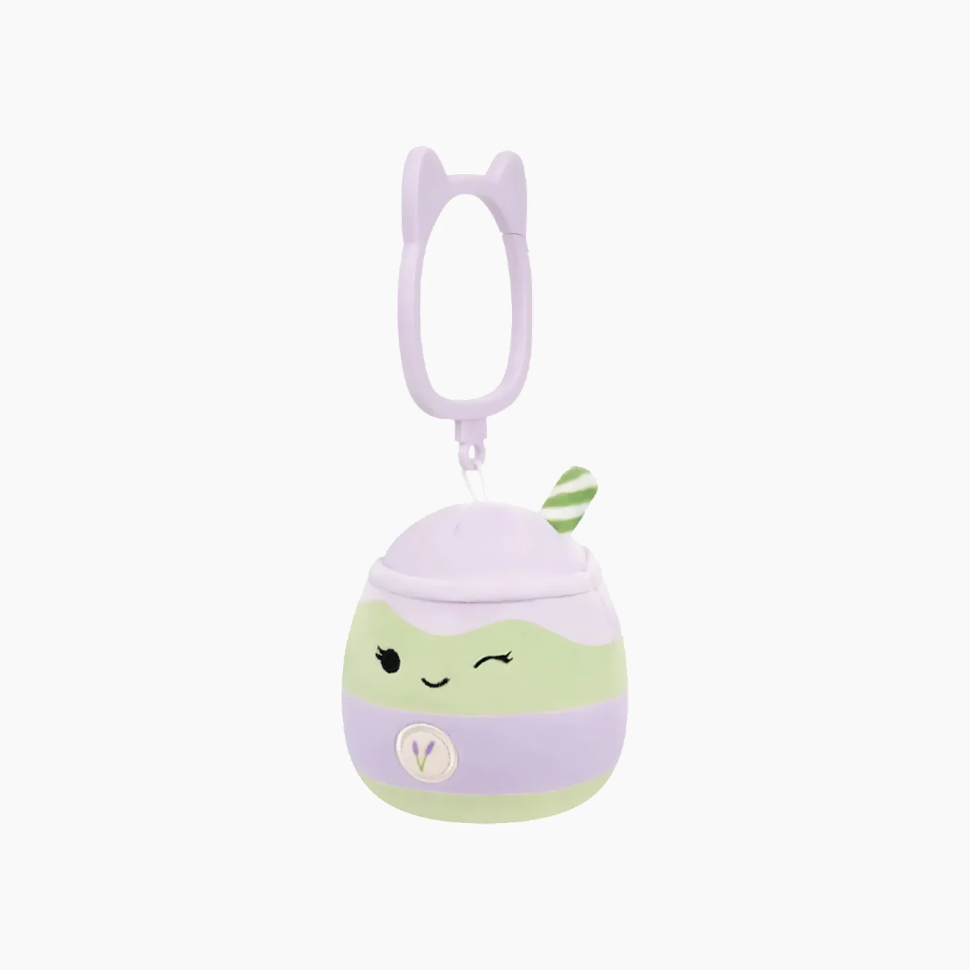JAZWARES Squishmallows- Clip-On Little Plush 3.5" Latchmi the Lavender Matcha Latte - Image 4