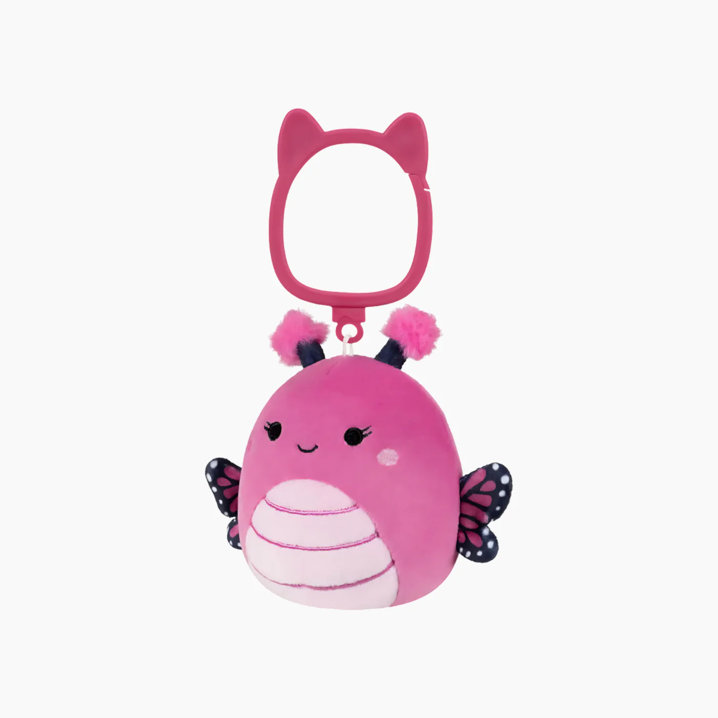 JAZWARES Squishmallows- Clip-On Little Plush 3.5" Marcelina the Raspberry Pink Monarch Butterfly - Image 2
