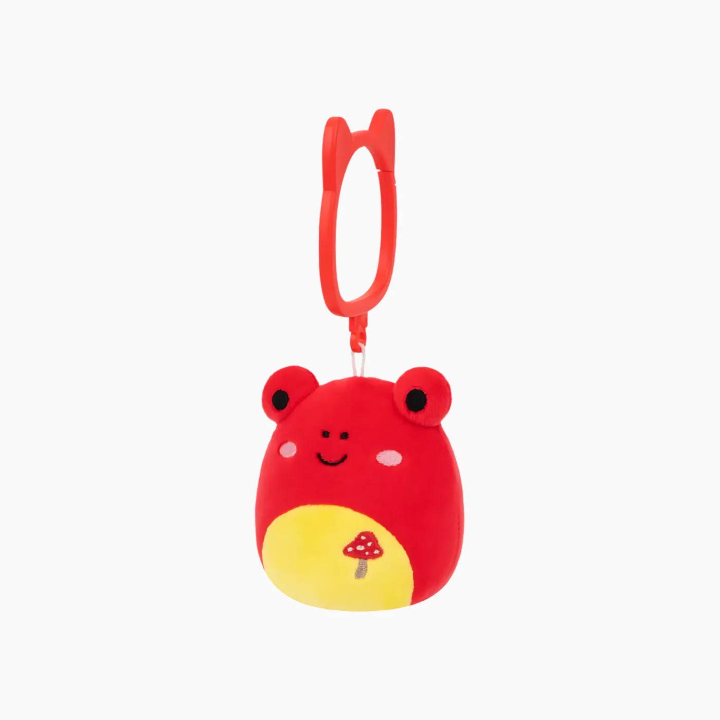 JAZWARES Squishmallows- Clip-On Little Plush 3.5" Obu the Red Tropical Frog with Mushroom Embroidery - Image 3