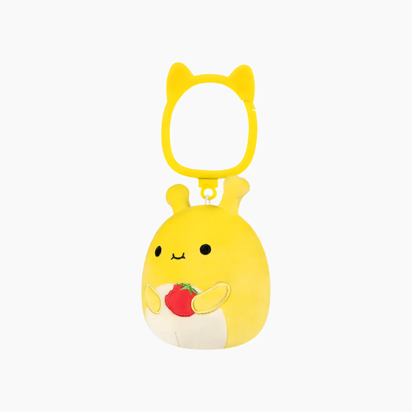 JAZWARES Squishmallows- Clip-On Little Plush 3.5" Zarina the Yellow Banana Slug Holding Tomato - Image 5