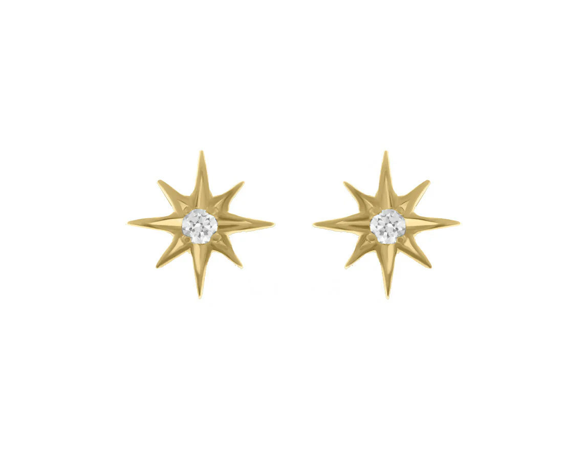 Baby Chic Fine Jewelry Starburst Diamond Earrings - Image 2