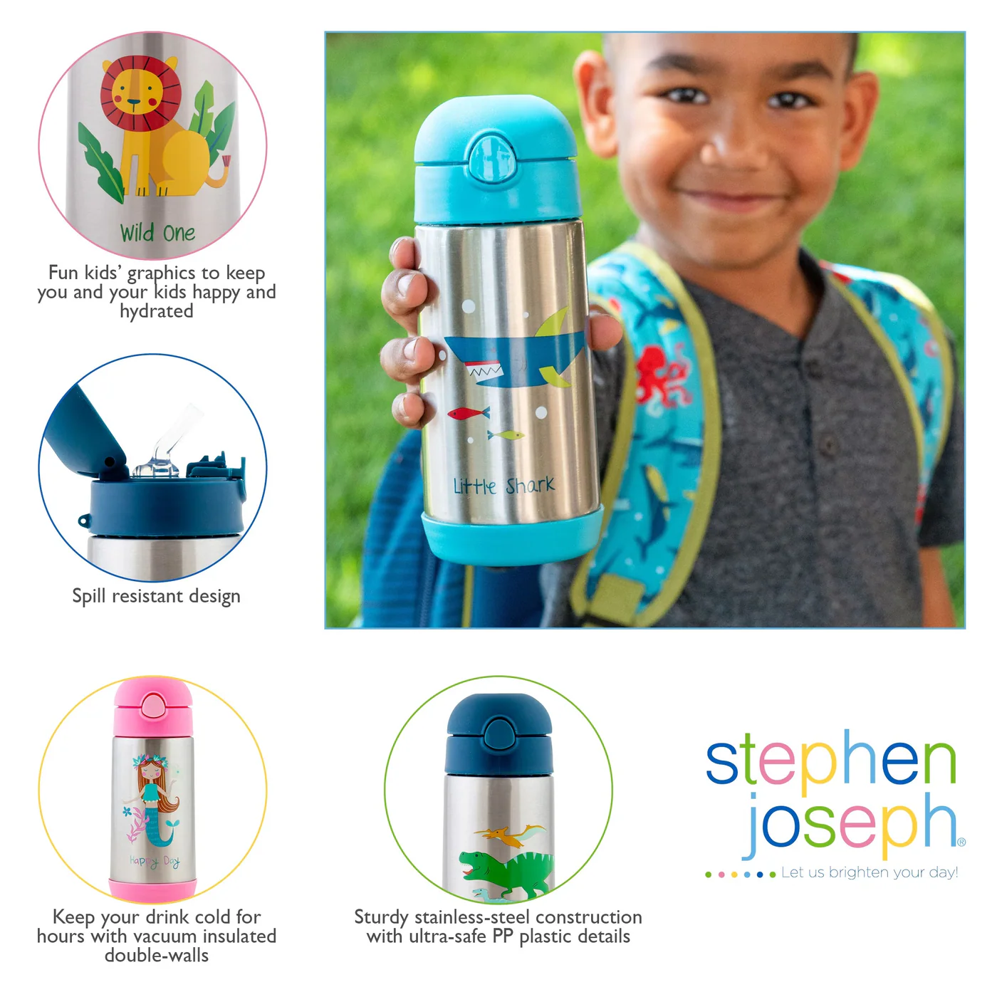 Stephen Joseph Double Wall Stainless Steel Bottle - Image 29