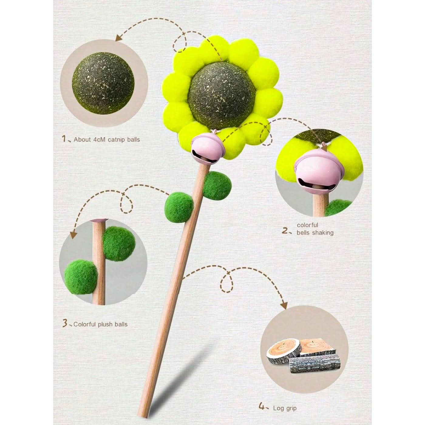 Pet Village Sunflower Cat Stick Toy - Image 7