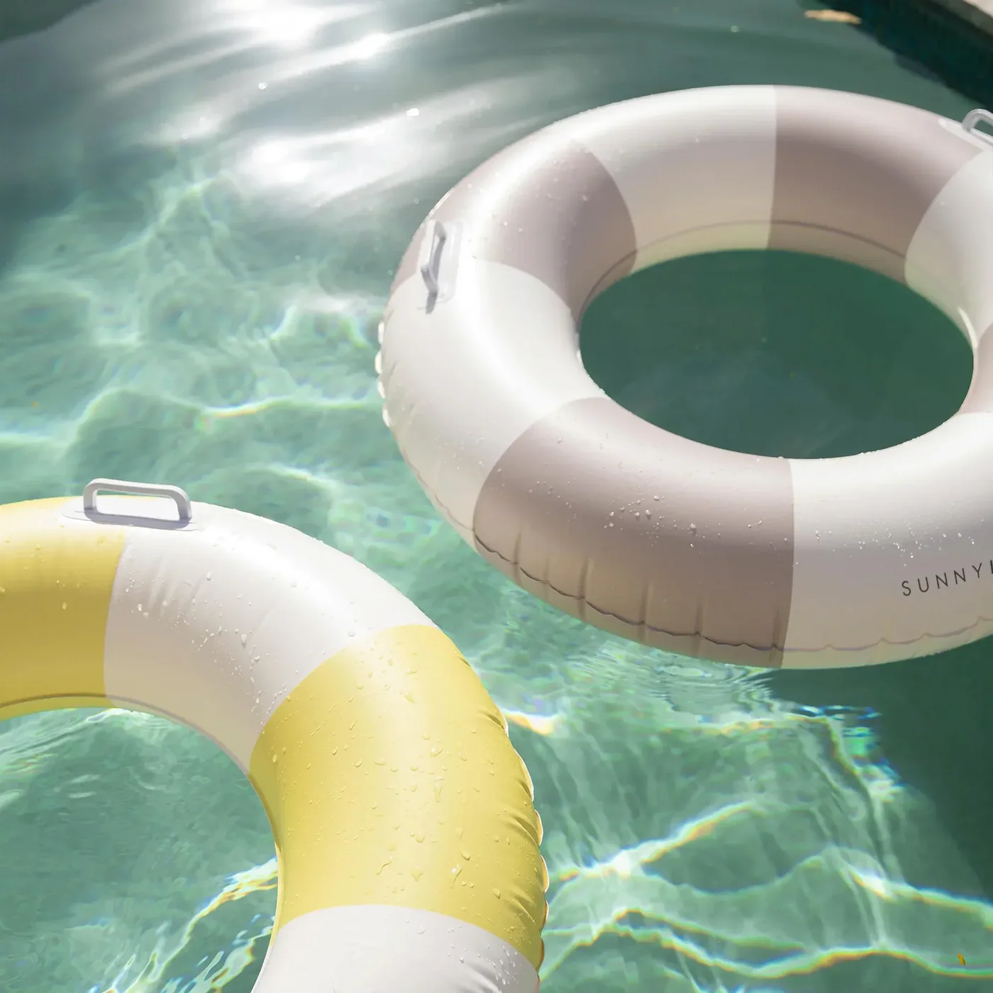 SunnyLife Slim Tube Pool Ring Tides Out Citrus Stripe - Image 4