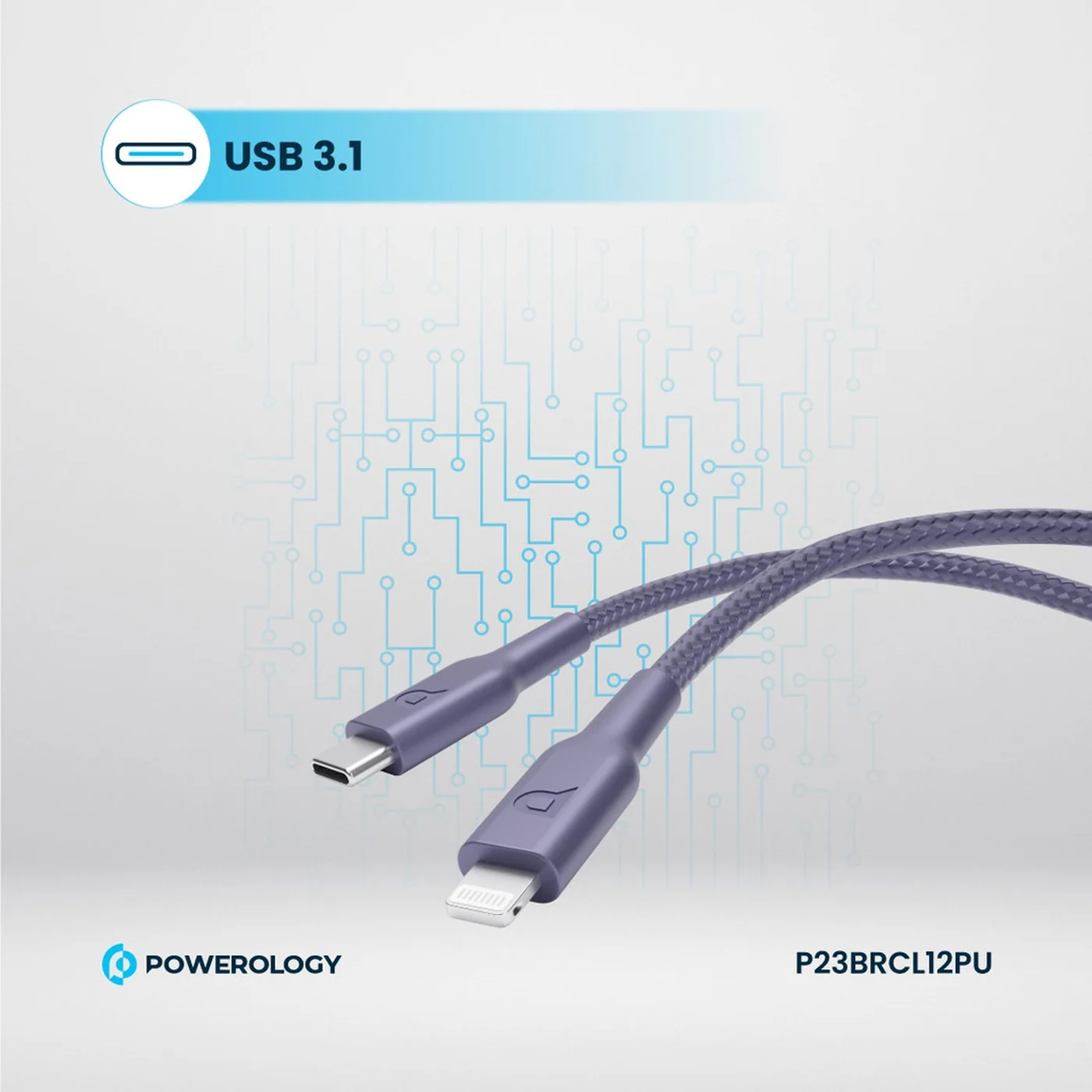 Powerology Braided USB-C To Lightning Cable - Image 12