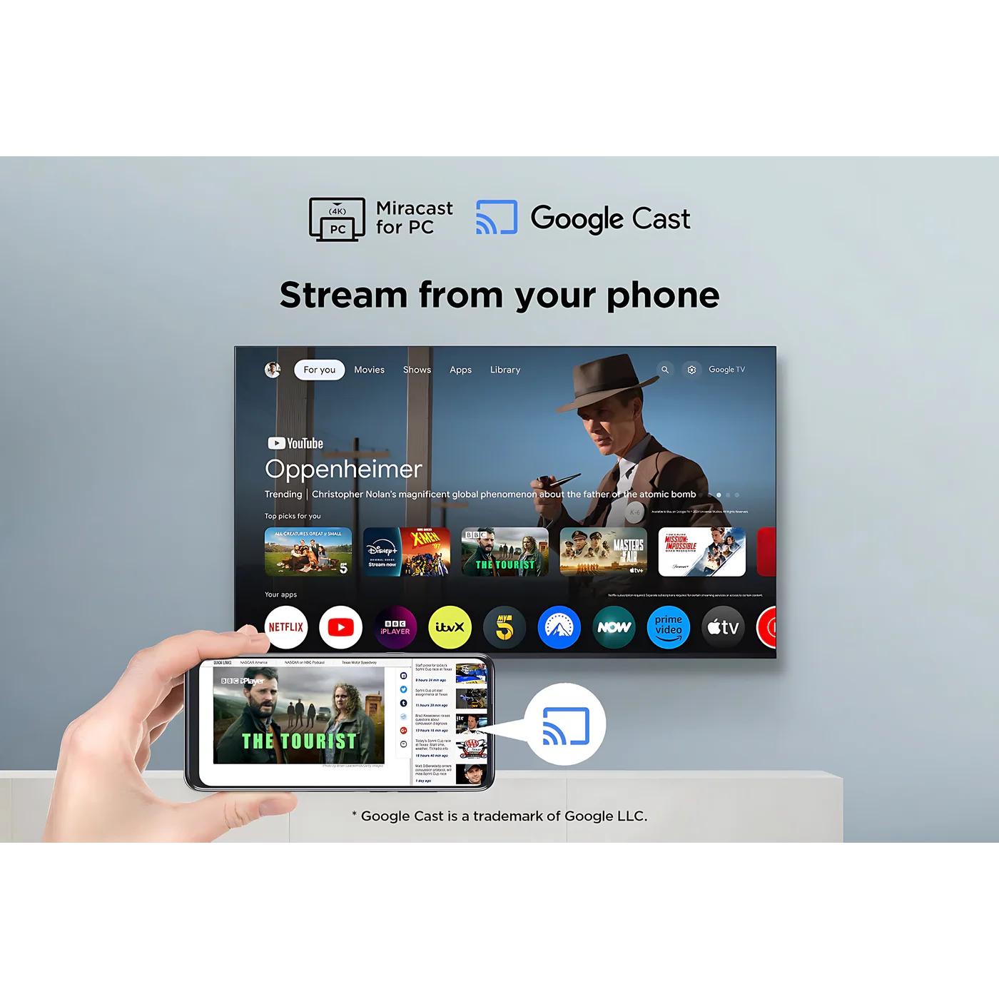 TCL P7K-UK QLED, Direct LED TV, 4K HDR TV, Smart TV Powered by Google TV - Image 4