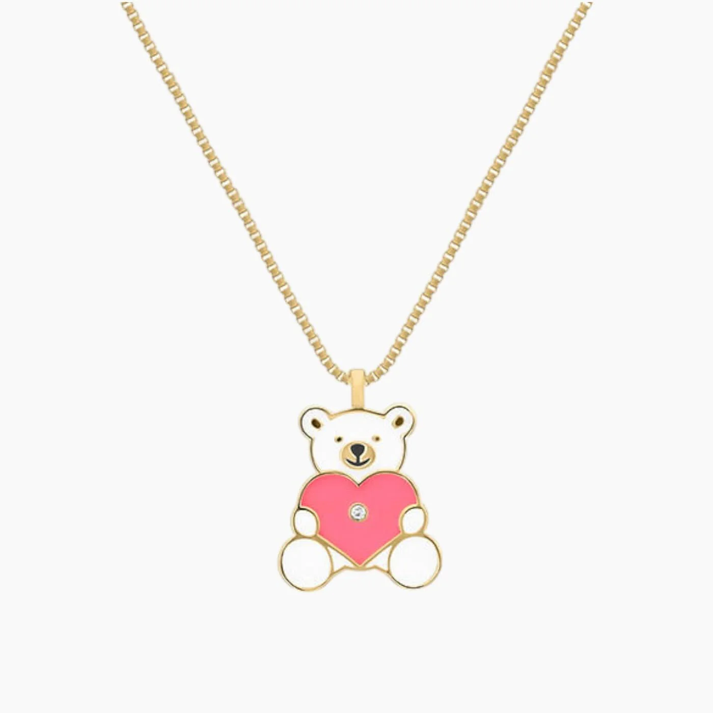 Baby Chic Fine Jewelry Teddy Bear Diamond Necklace