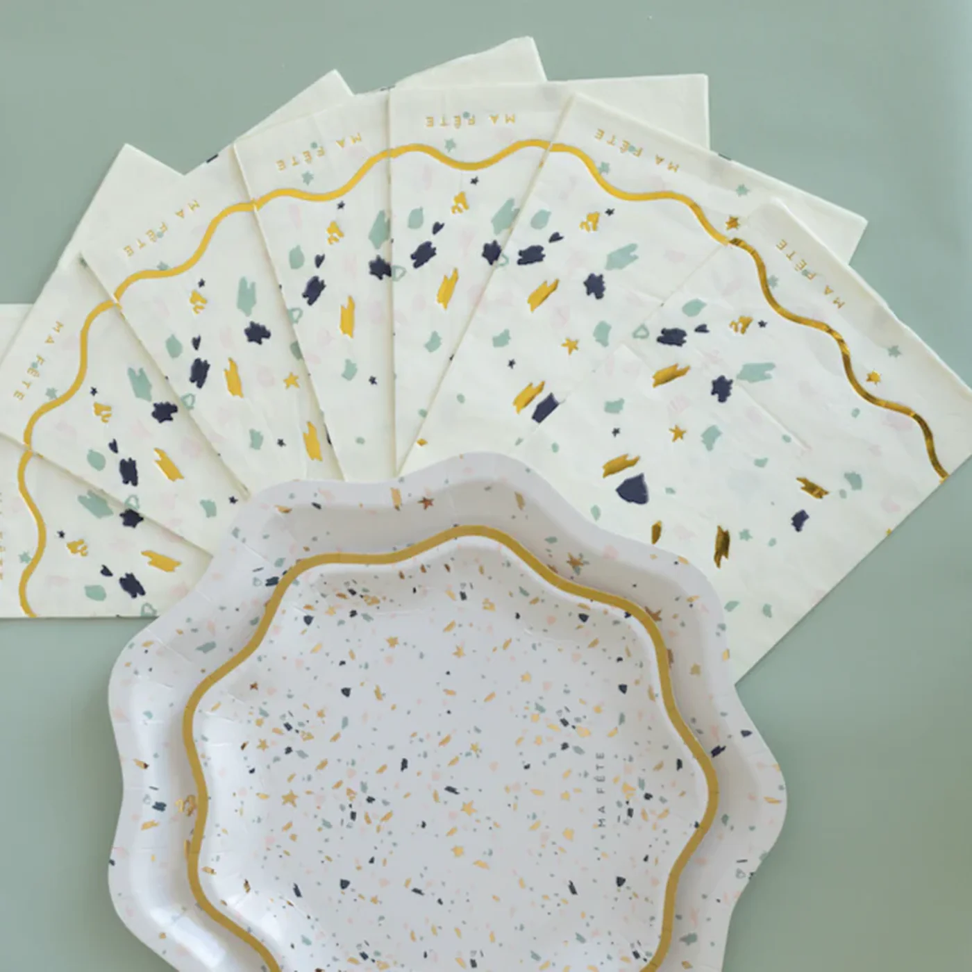 Ma Fete Terrazzo Dinner Napkins - Set of 16 - Image 5