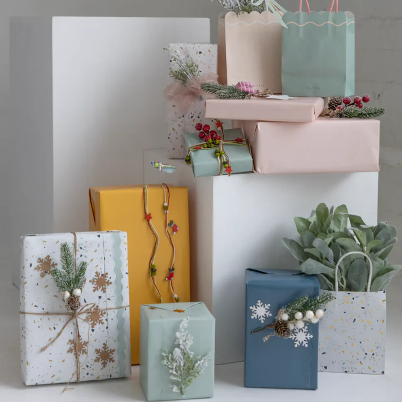 Ma Fete Terrazzo Pattern Wrapping Paper - 4 Sheets - Image 3