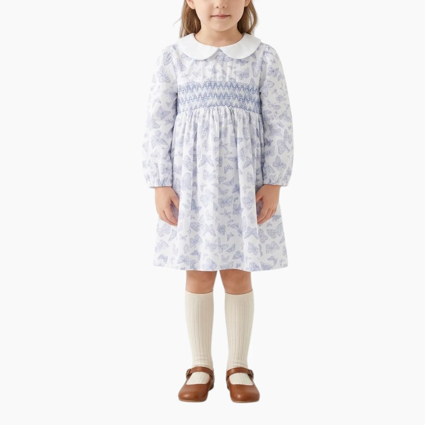 Lulu & Sky The Blue Flutter Smocked Dress - Image 2