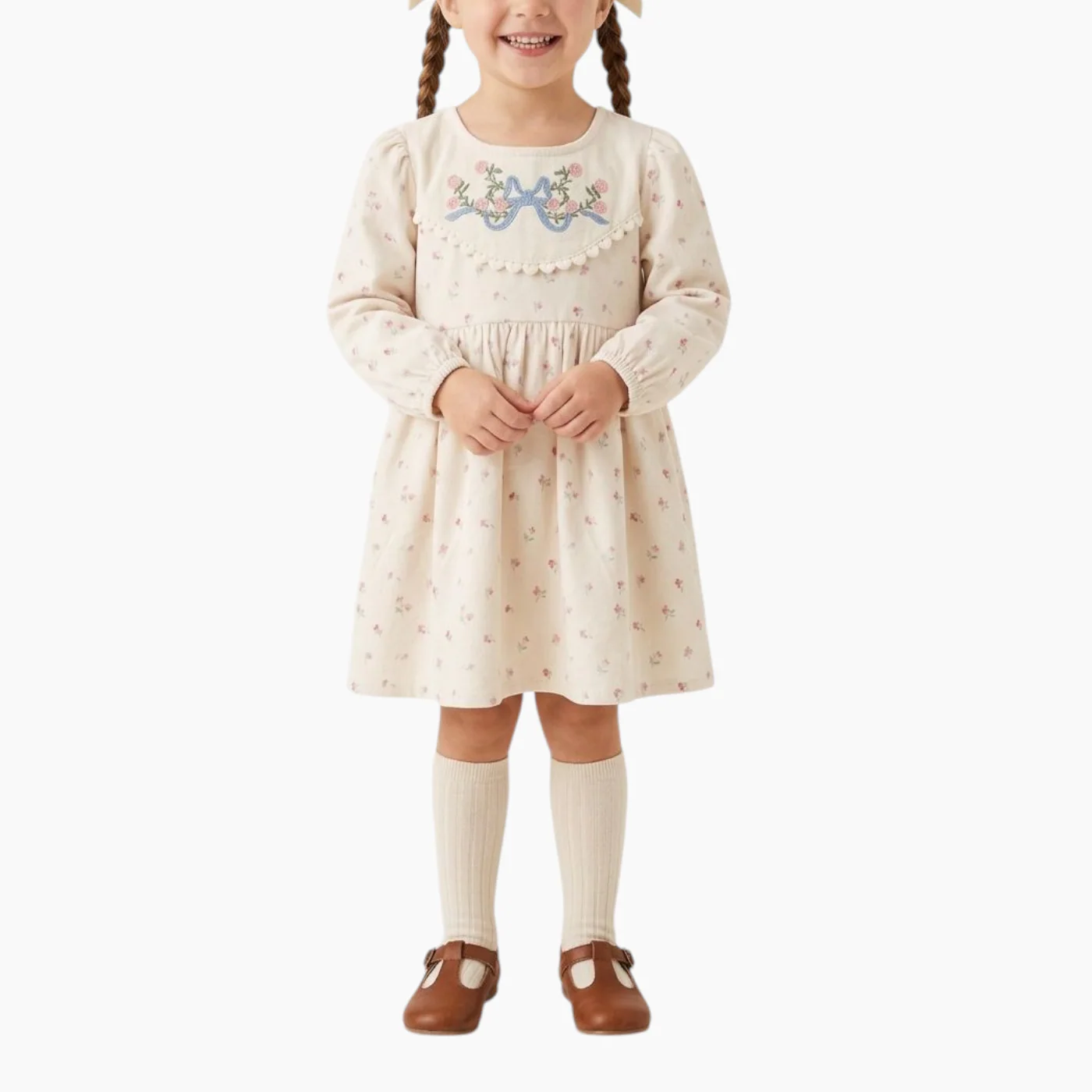 BeeBee The Meadow Bow Corduroy Dress - Image 2