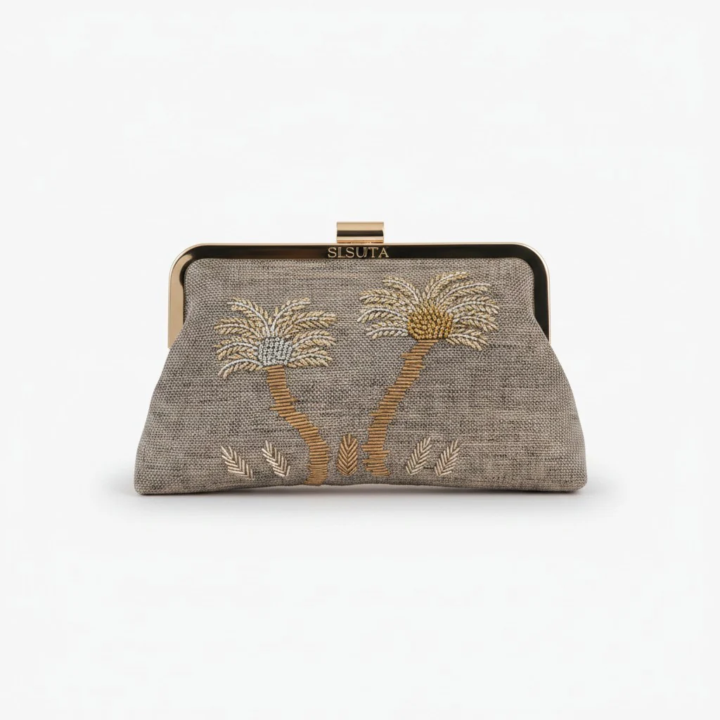 By Sireen The Palm Beaded Clutch