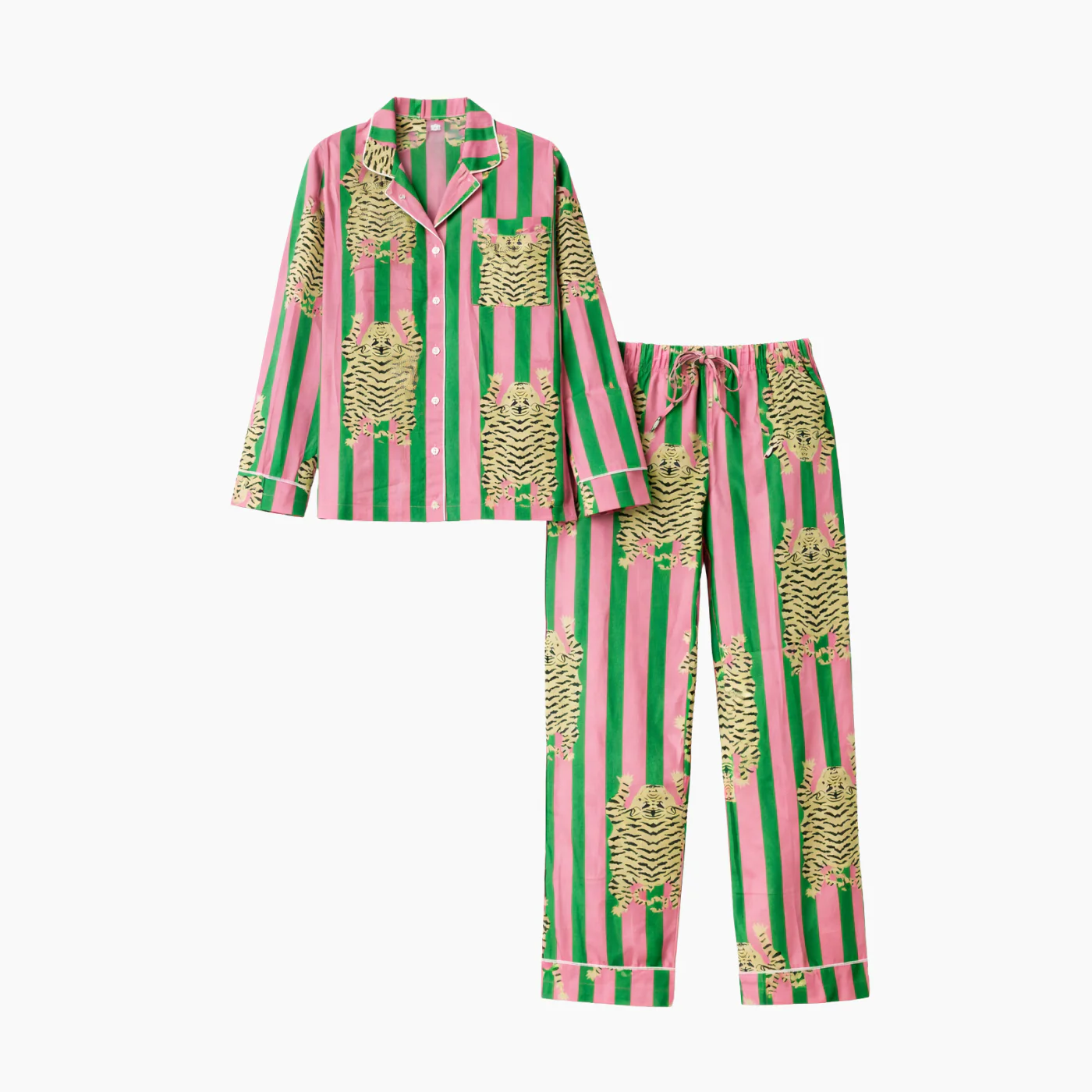 Eye of the Tiger Cotton Printed Pajama Set - Image 10