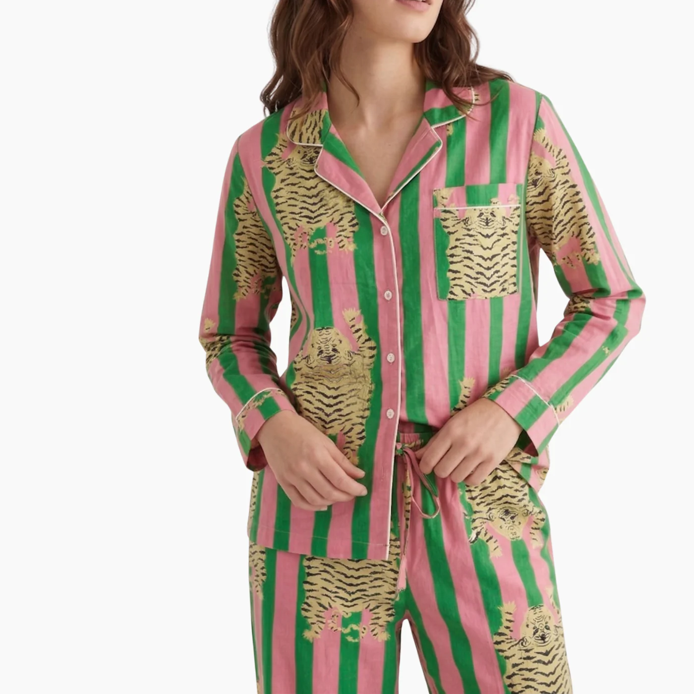 Eye of the Tiger Cotton Printed Pajama Set - Image 12