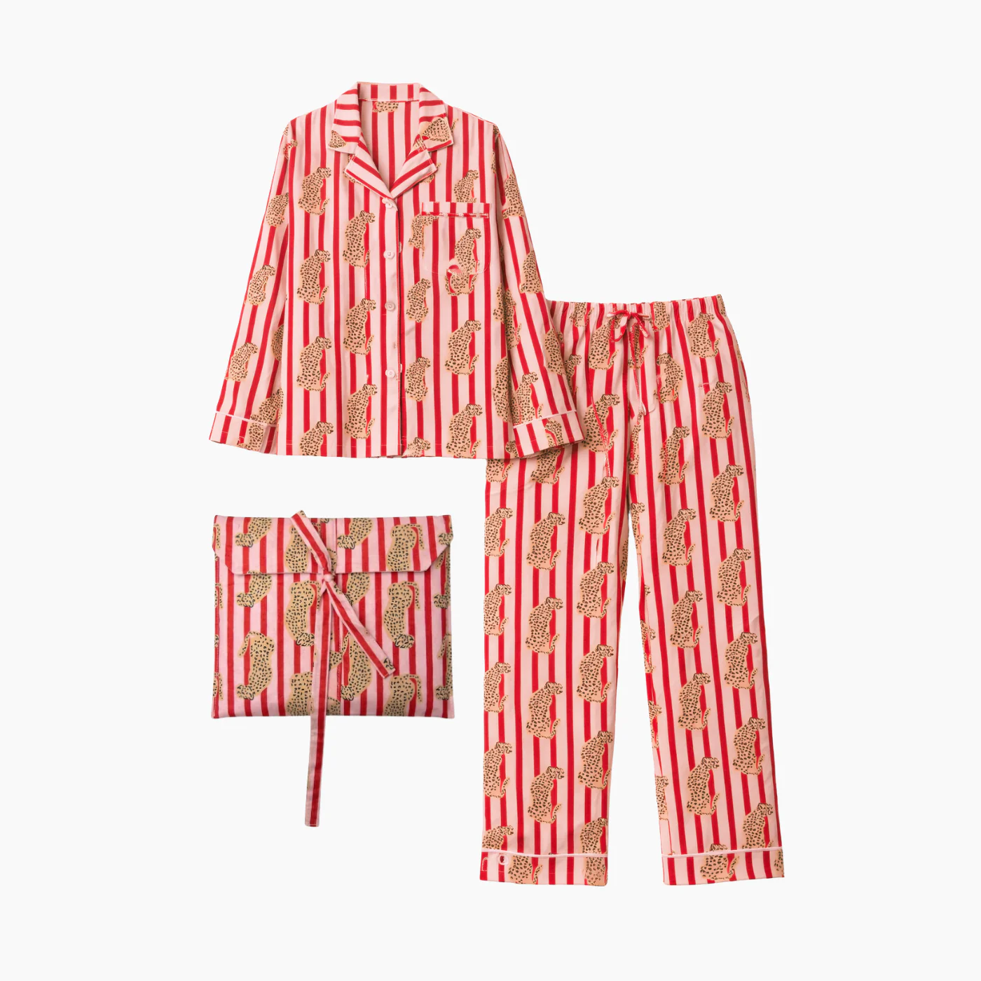 Pink & Red Cheetah Pajama Set
