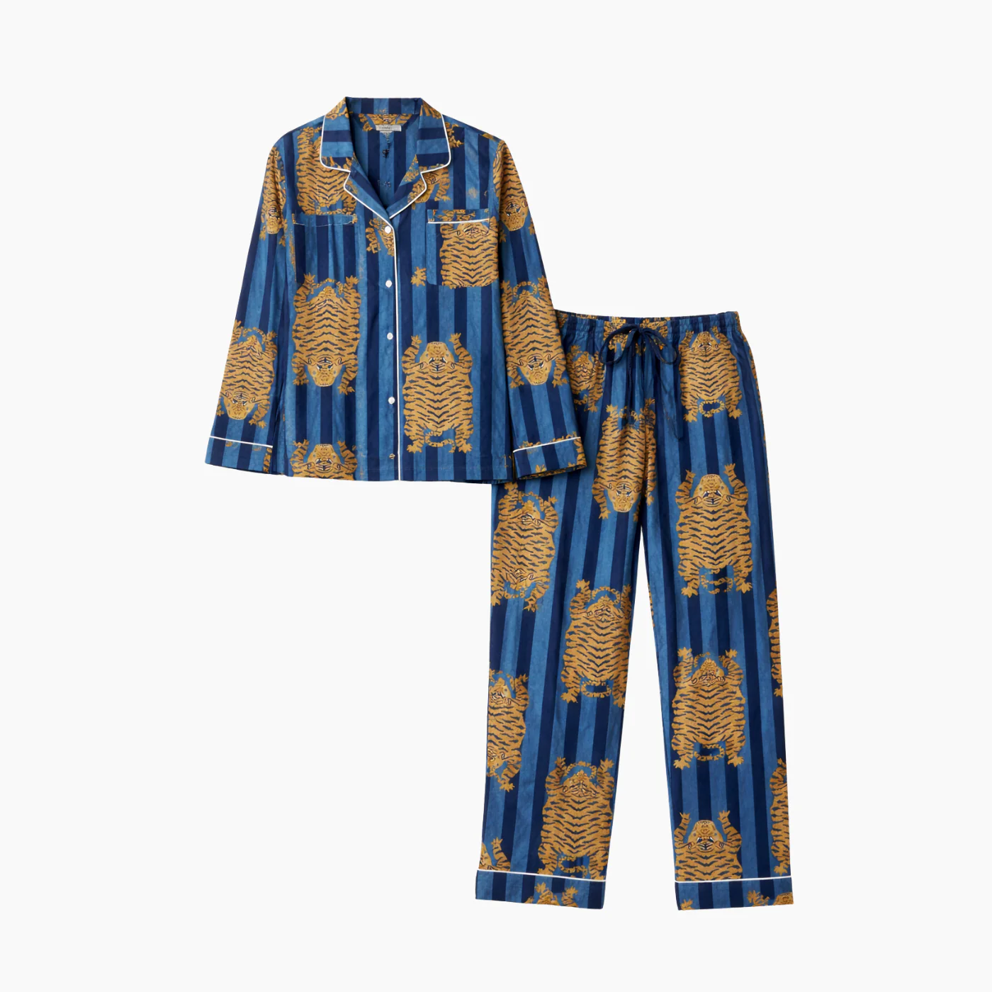 Eye of the Tiger Cotton Printed Pajama Set - Image 2