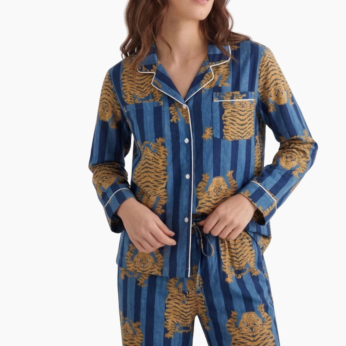 Eye of the Tiger Cotton Printed Pajama Set - Image 4