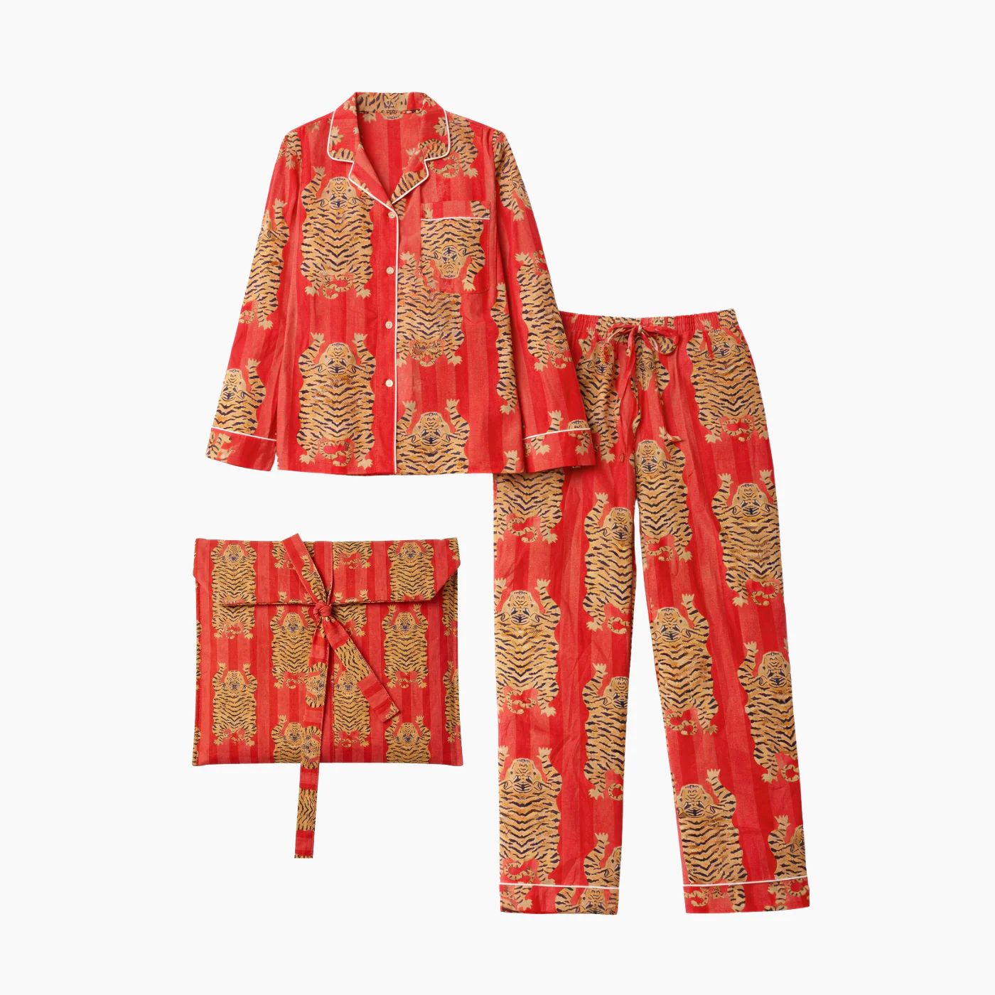 Eye of the Tiger Cotton Printed Pajama Set - Image 6