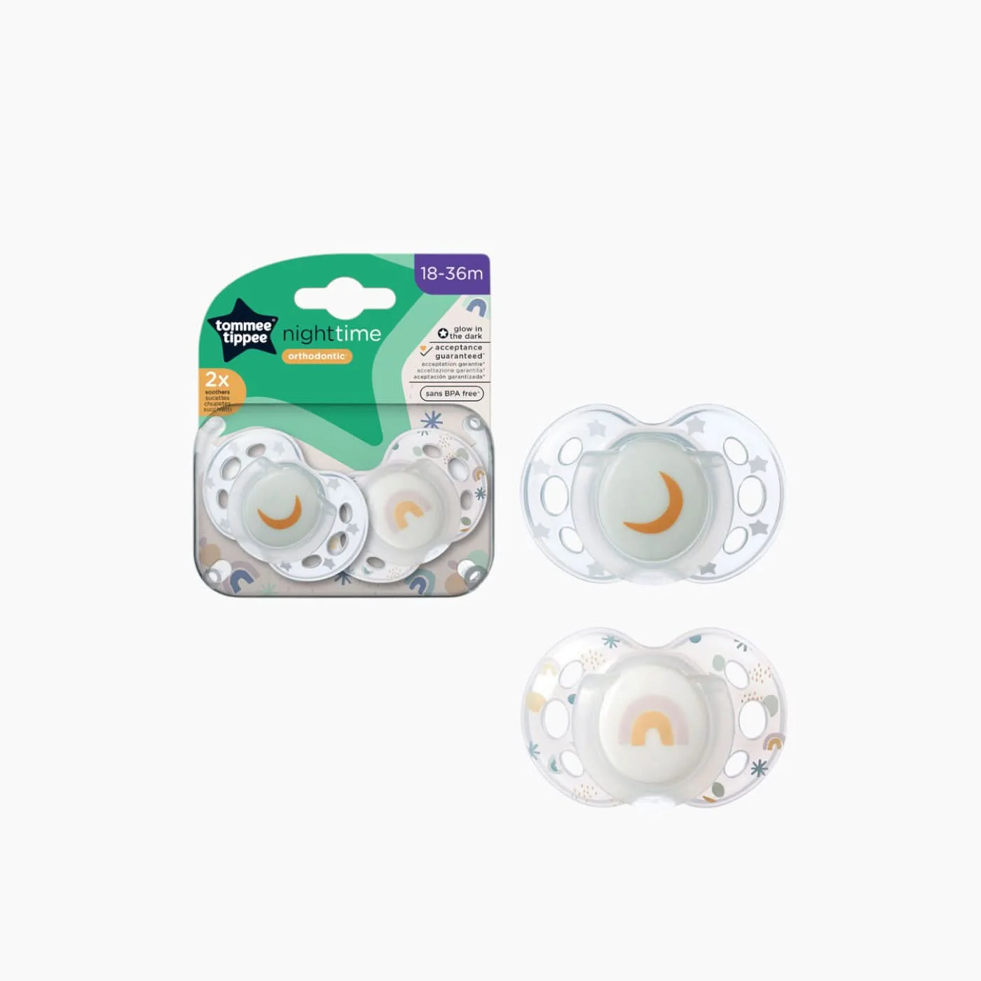 Tommee Tippee Night Time Orthodontic Soothers - Image 2