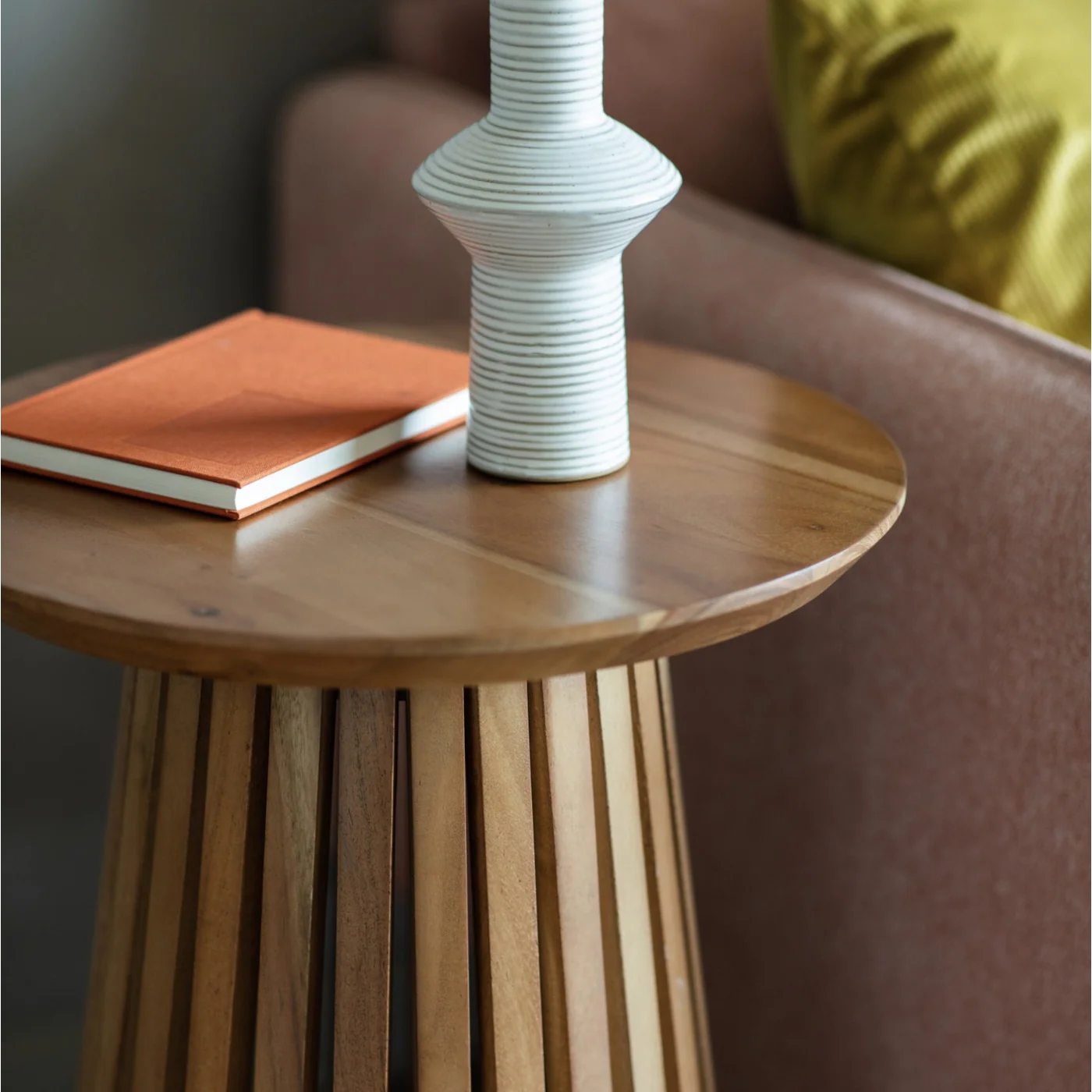 Torre Side Table Wooden Walnut - Image 2