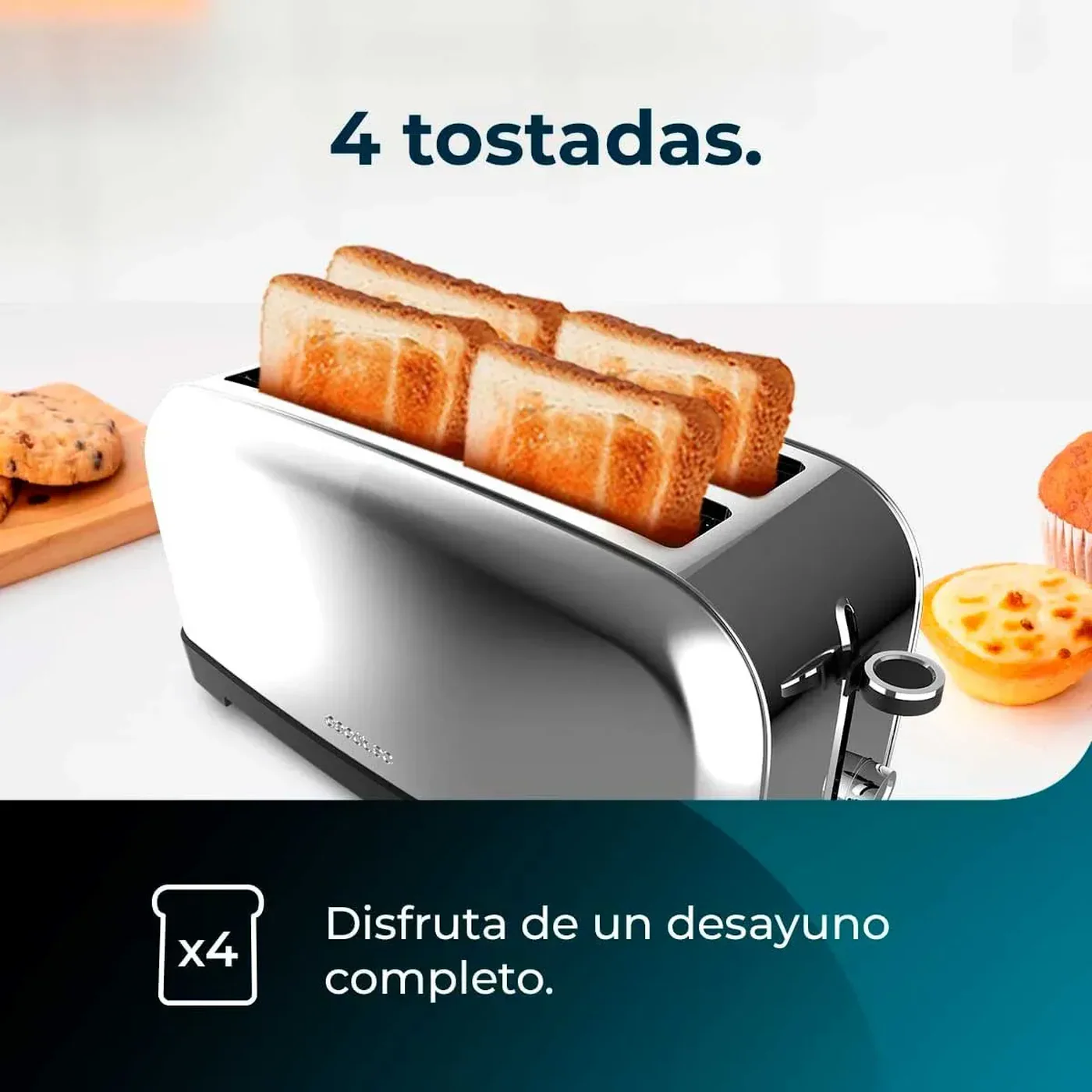 Cecotec Tostador vertical Toastin' time 1500 Inox - Image 2
