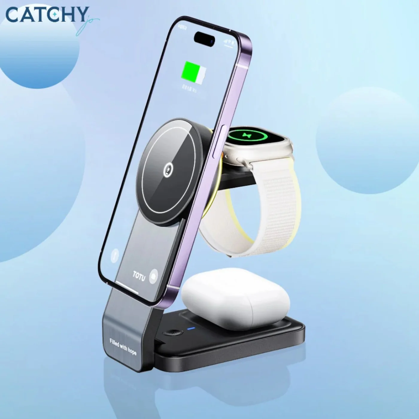 Totu CW-1-W 3-in-1 Magnetic Wireless Charger - Image 2