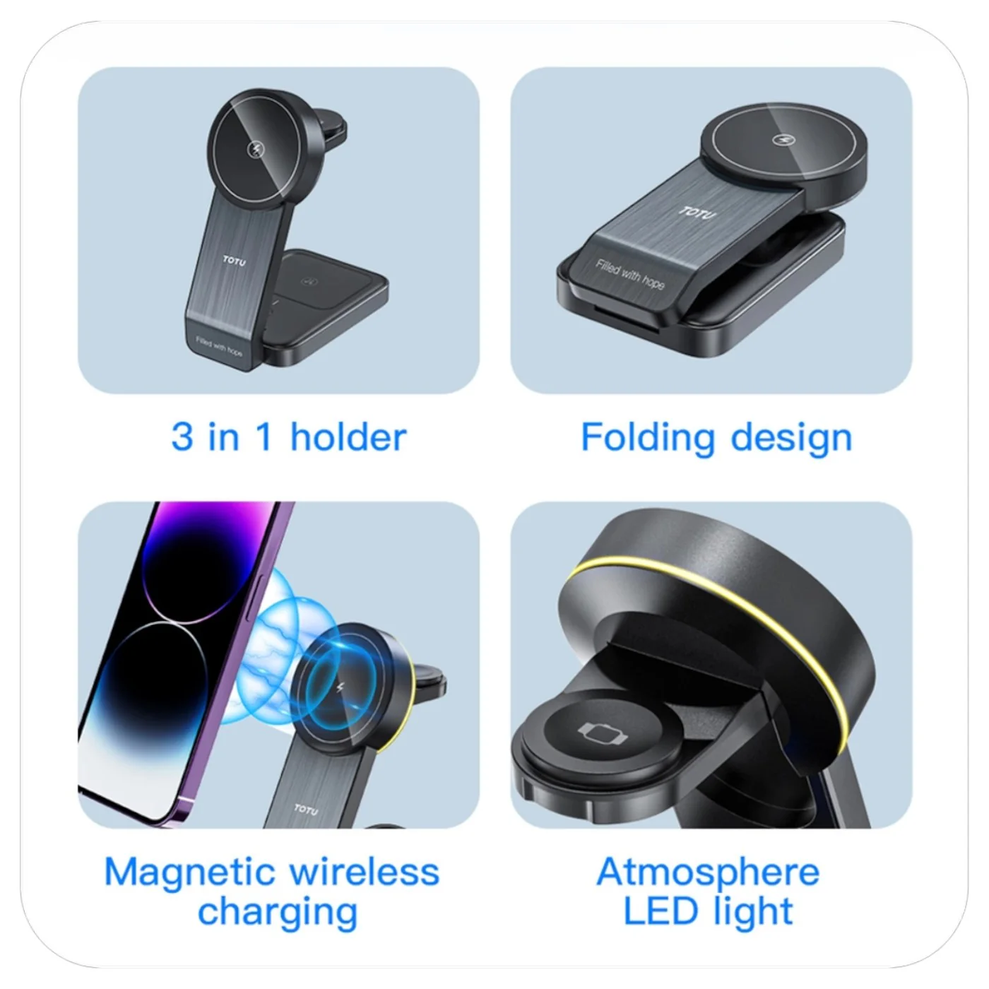 Totu CW-1-W 3-in-1 Magnetic Wireless Charger - Image 4