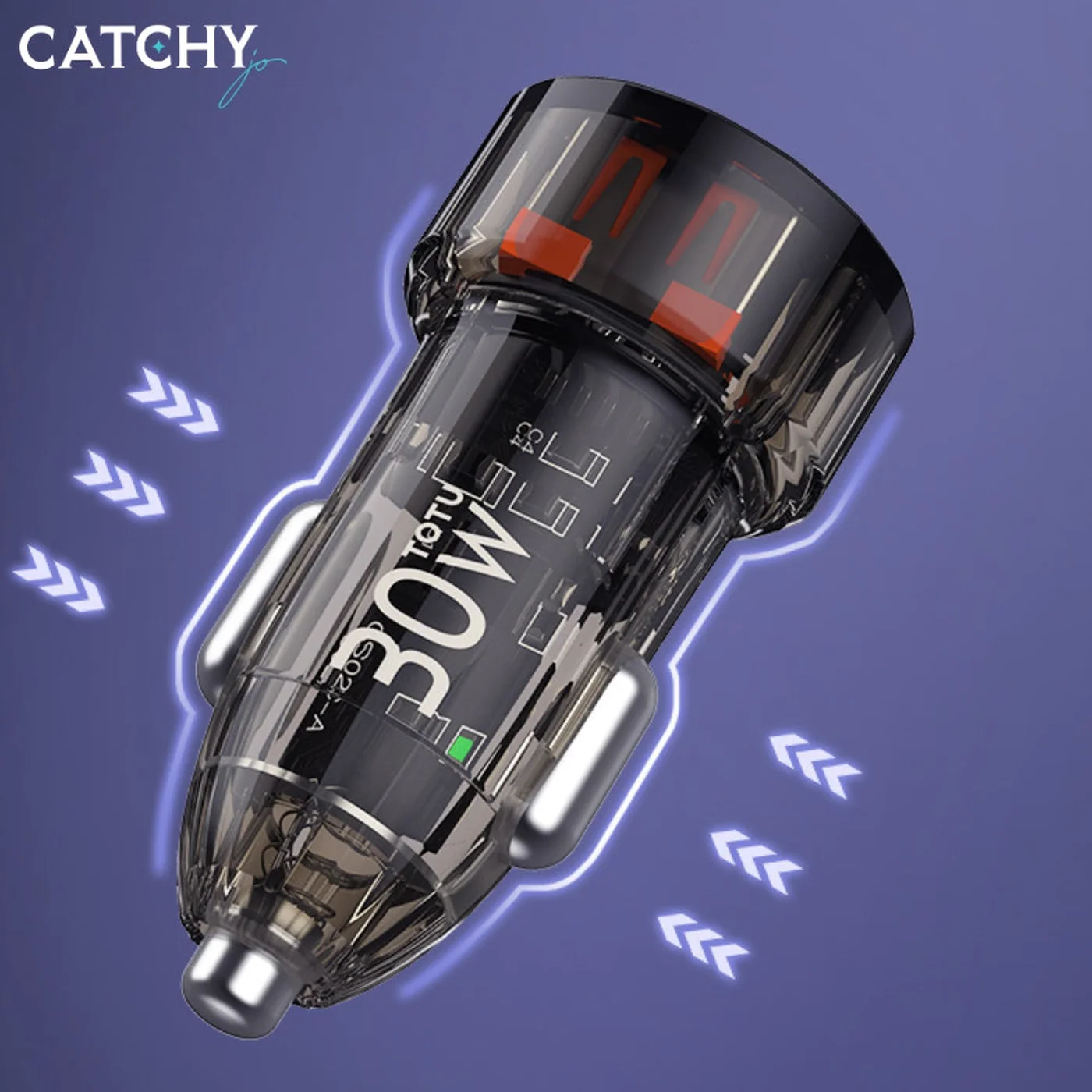 TOTU DCCPD-015 USB+Type-C Car Charger (30W) - Image 2