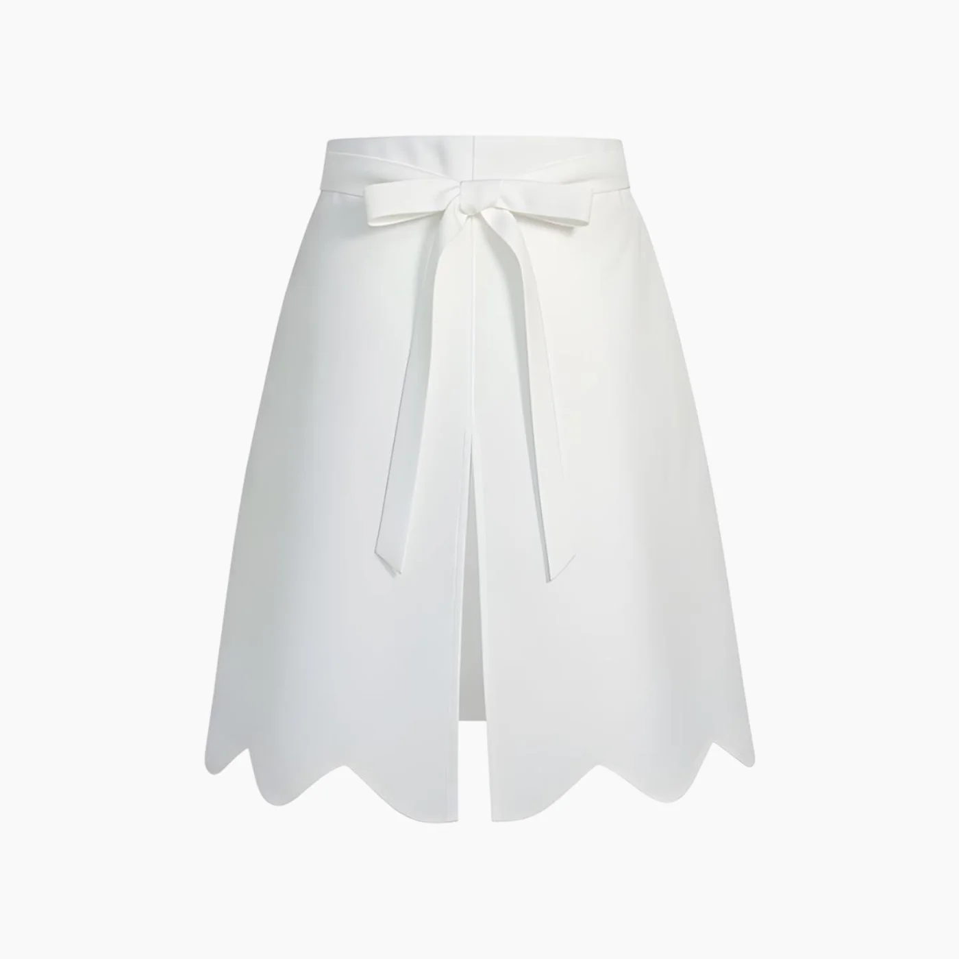 Nuvia Traditional White Scalloped Apron - Image 2