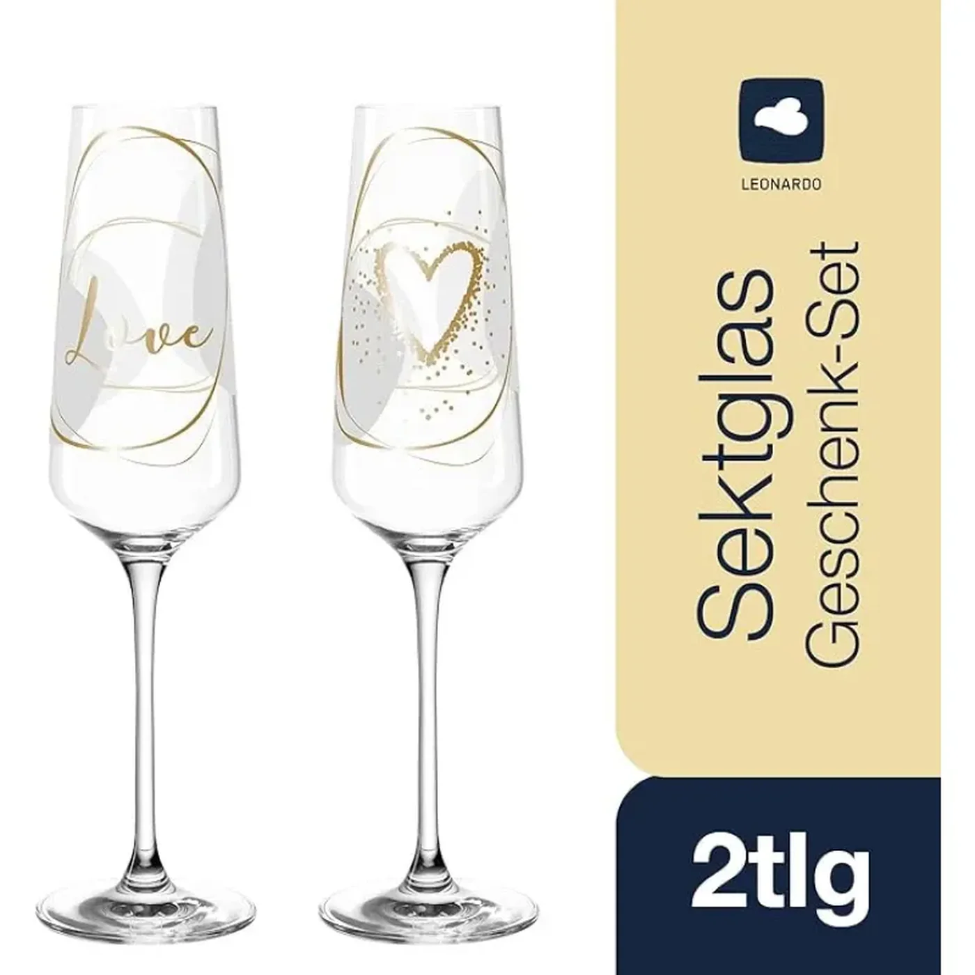 Leonardo Transparent Love Champagne Glasses - Image 3