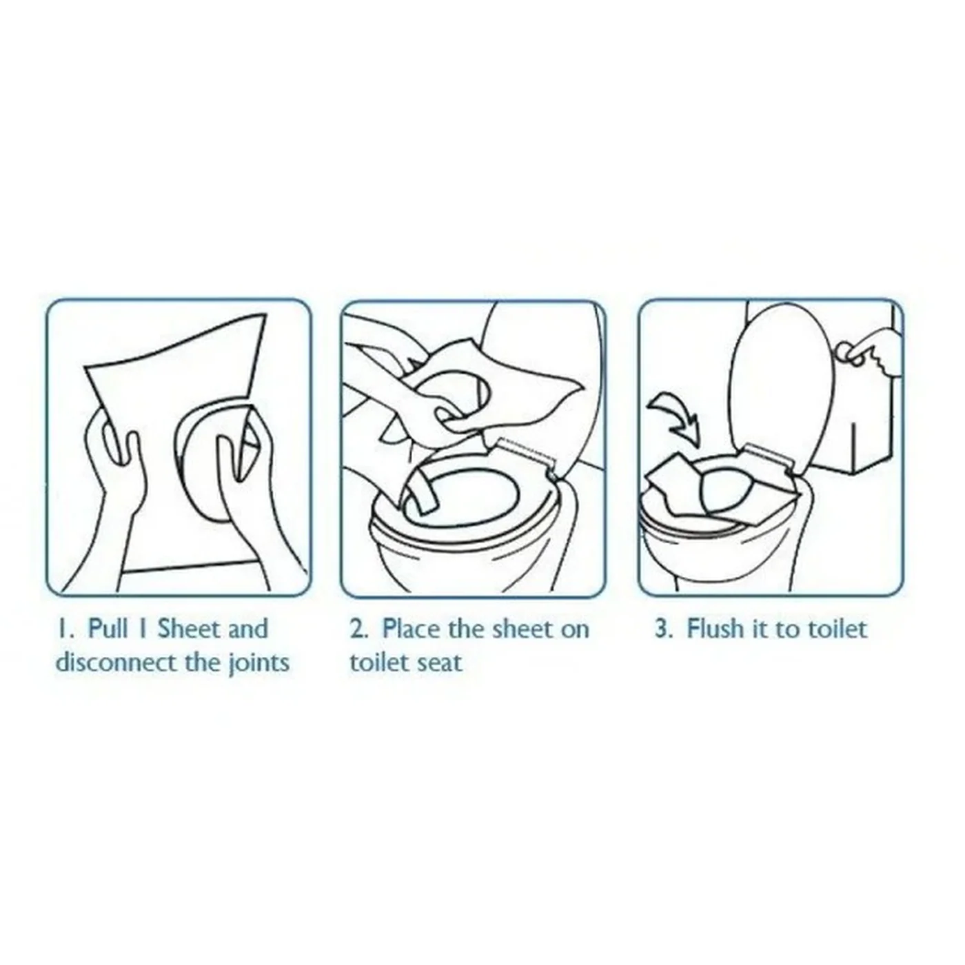 Travel Kit Toilet Seat Paper, 10 Pc Packet - Image 2