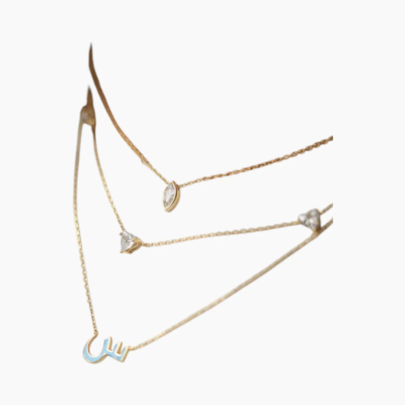 Joy Jewels Triple Heart Stones Necklace - Image 3