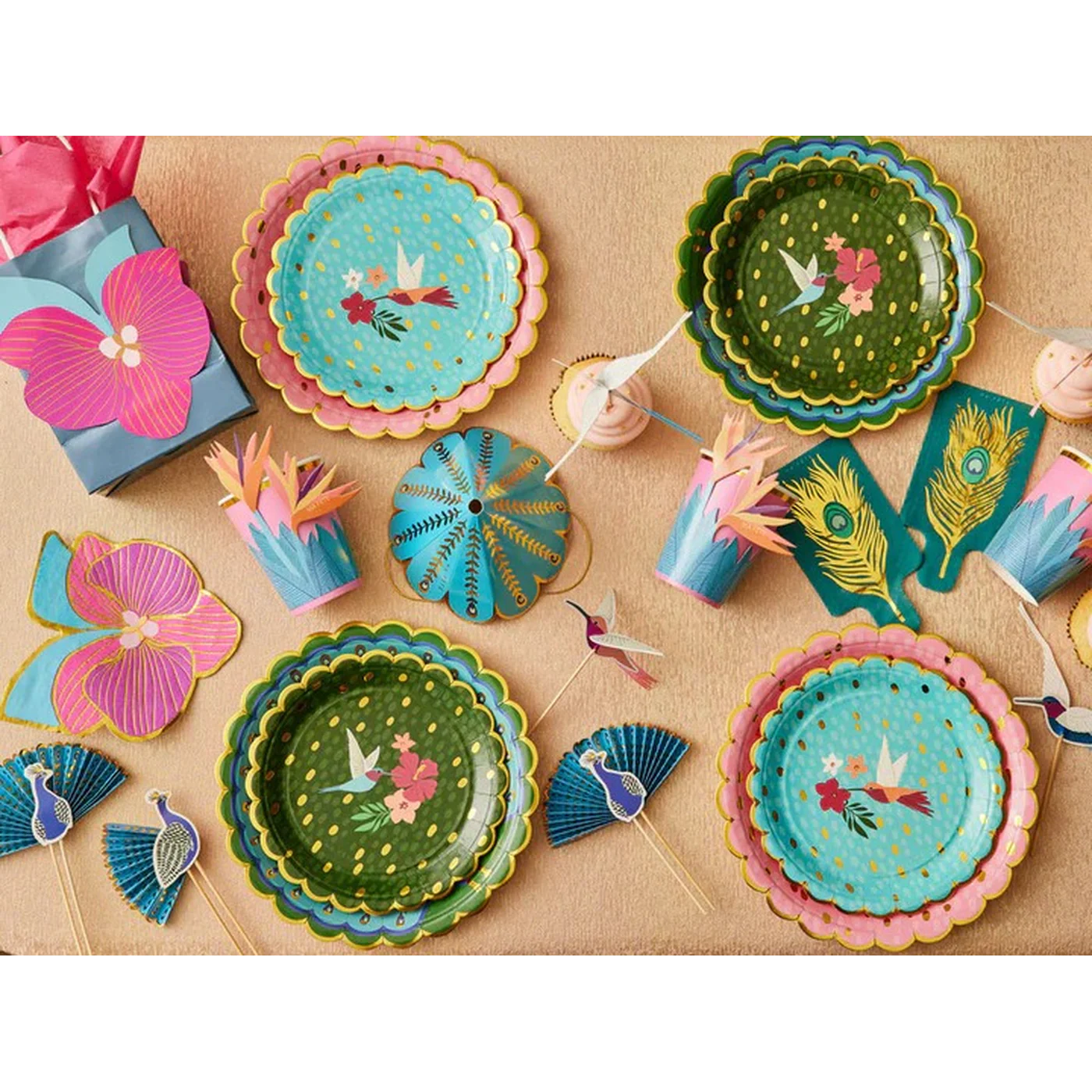 Ma Fete Tropical Orchid Napkins  - Set of 16 - Image 4