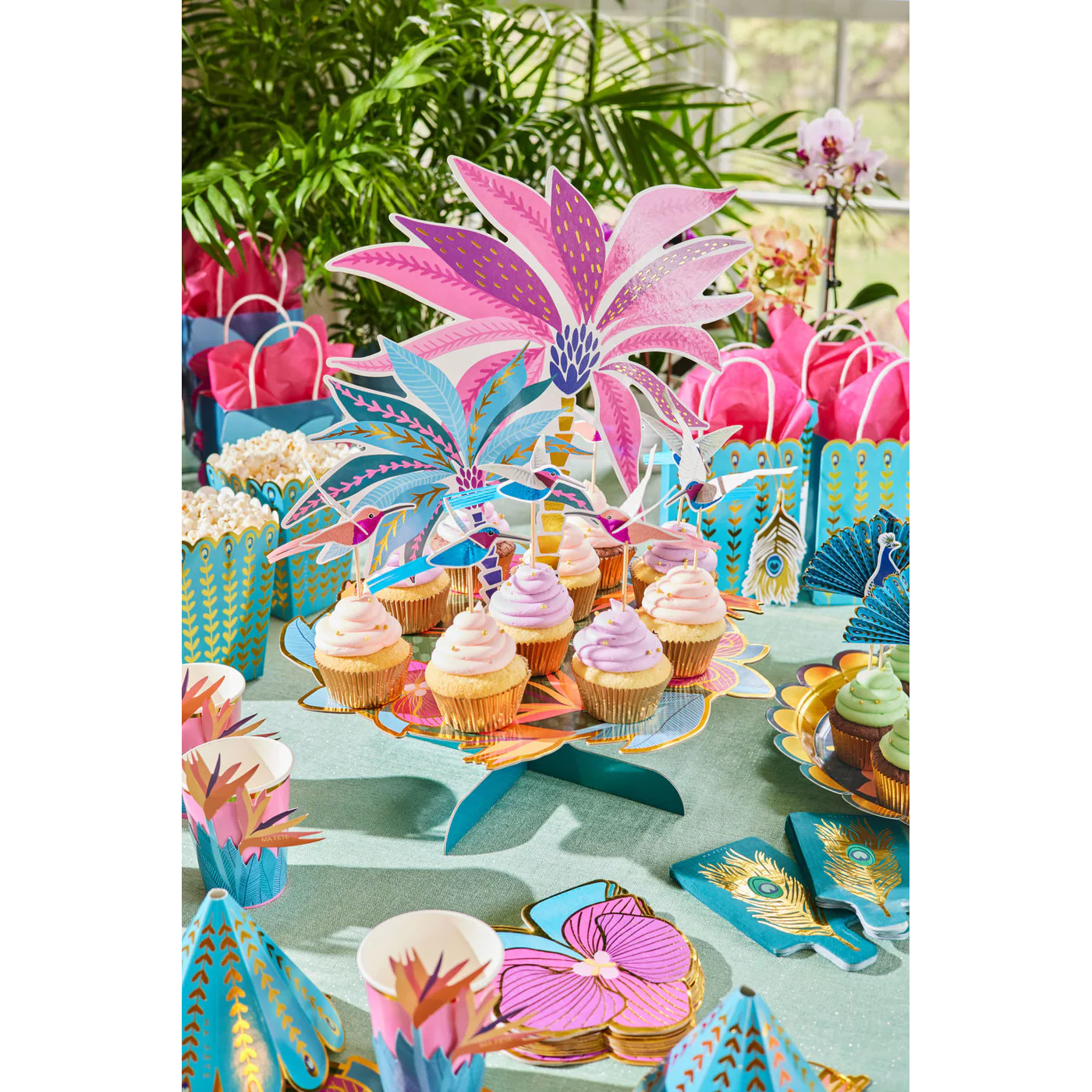 Ma Fete Tropical Orchid Napkins  - Set of 16 - Image 7